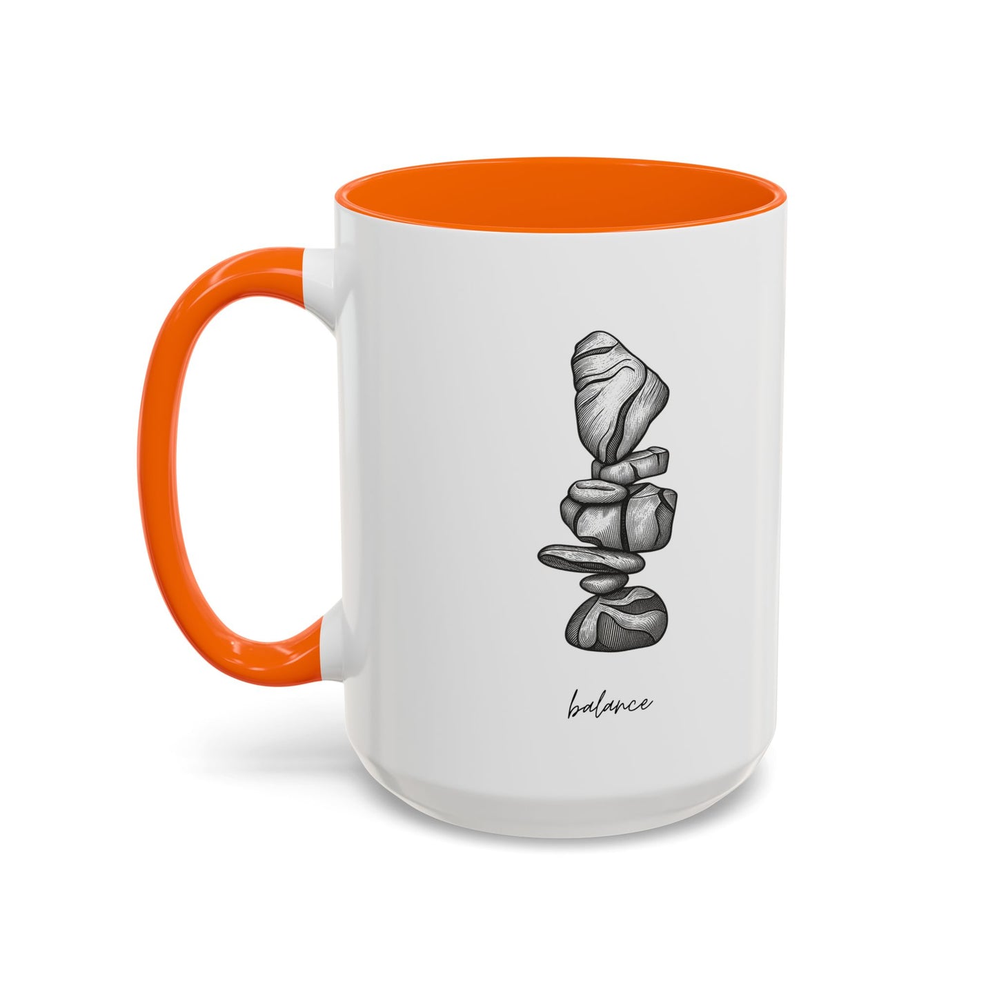 "Balance" Coffee Mug – Black Accent Classic Ceramic 11/15oz