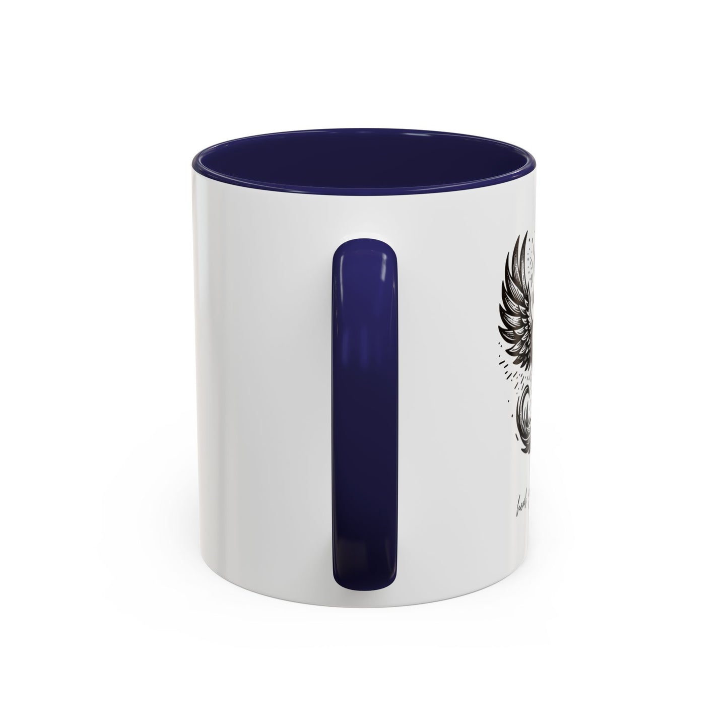 "Heal. Grow. Rise" Black Accent Coffee Mug with Phoenix Design — 11/15oz