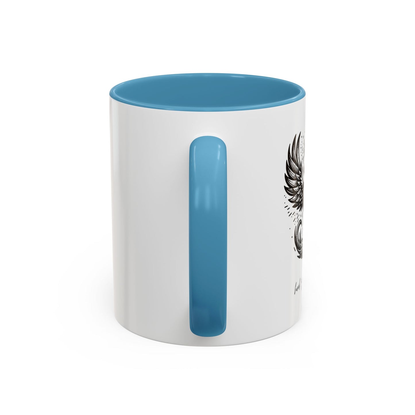 "Heal. Grow. Rise" Black Accent Coffee Mug with Phoenix Design — 11/15oz