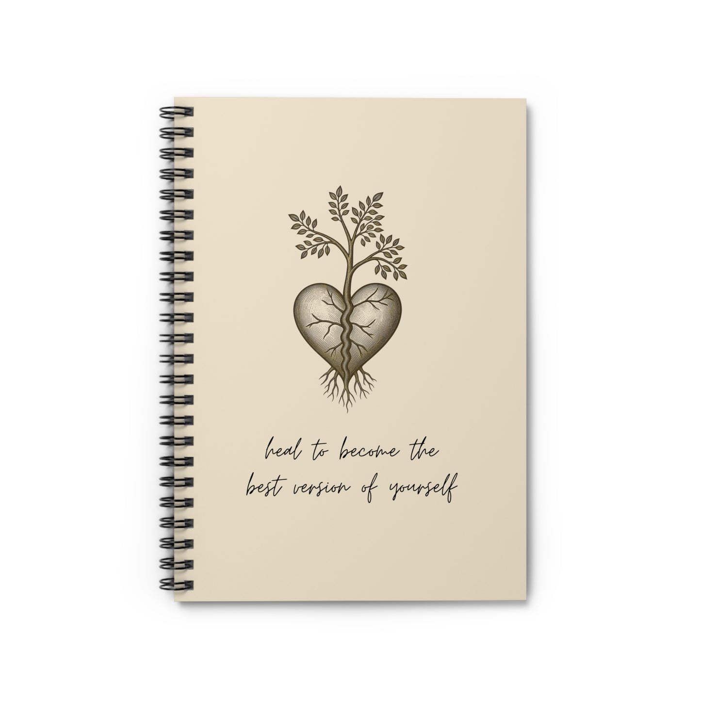 Healing Heart Spiral Notebook — "Heal to Become the Best Version of Yourself" Ruled Journal