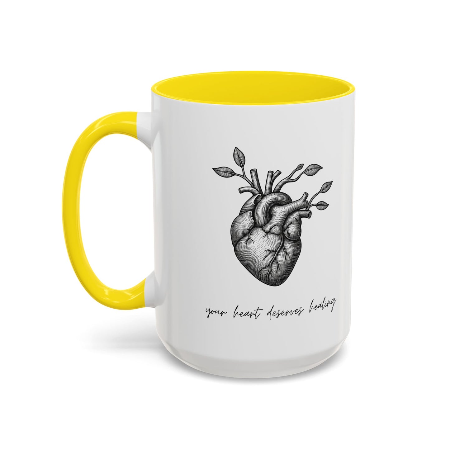 "Your Heart Deserves Healing" Accent Coffee Mug (11/15 oz)