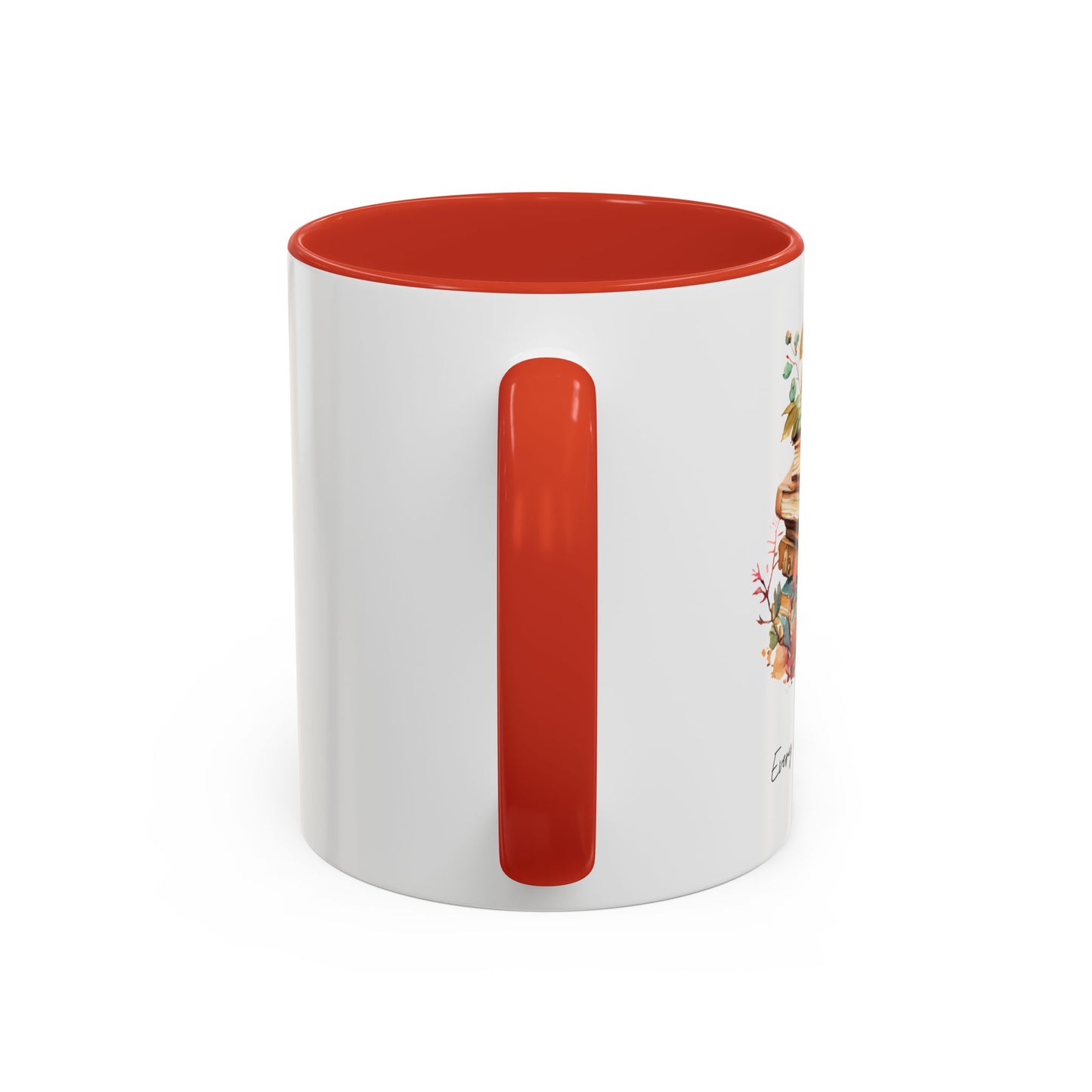 "Every Chapter Counts" Coffee Mug - Botanical Accent Black Interior & Handle