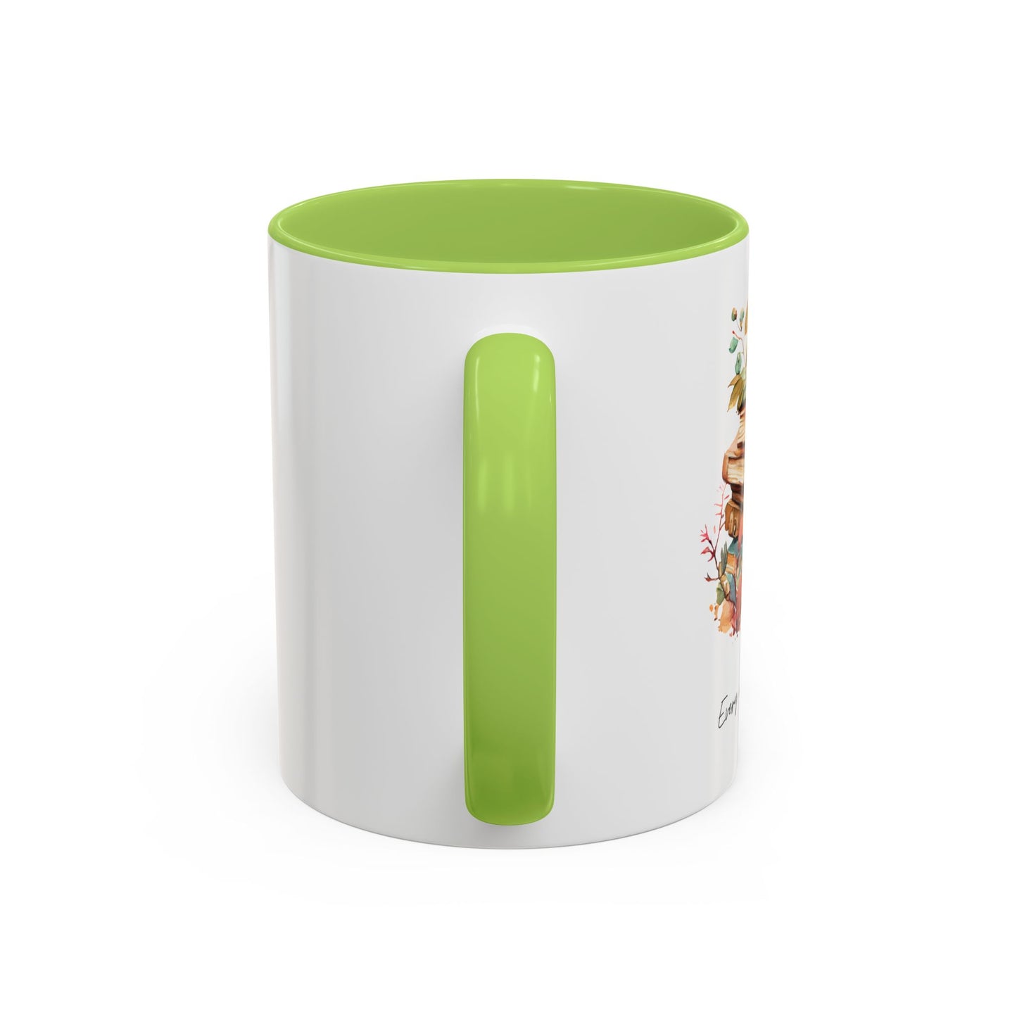 "Every Chapter Counts" Coffee Mug - Botanical Accent Black Interior & Handle