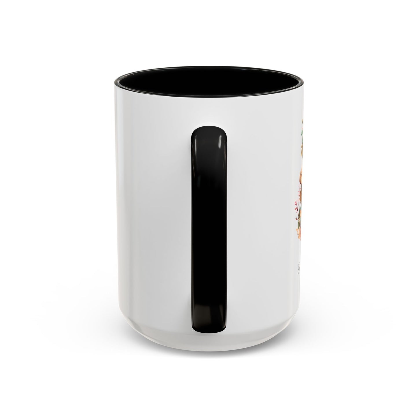 "Every Chapter Counts" Coffee Mug - Botanical Accent Black Interior & Handle