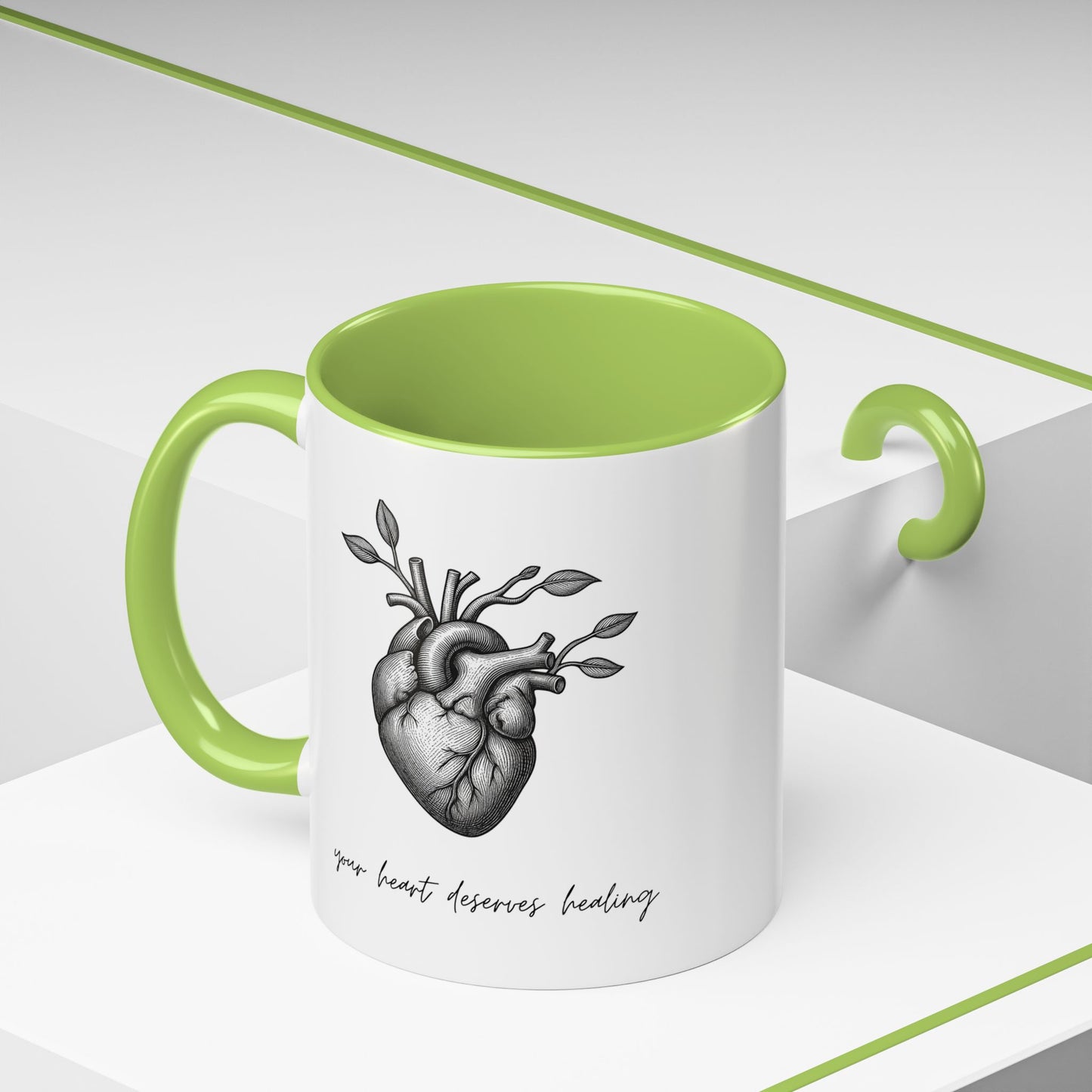 "Your Heart Deserves Healing" Accent Coffee Mug (11/15 oz)