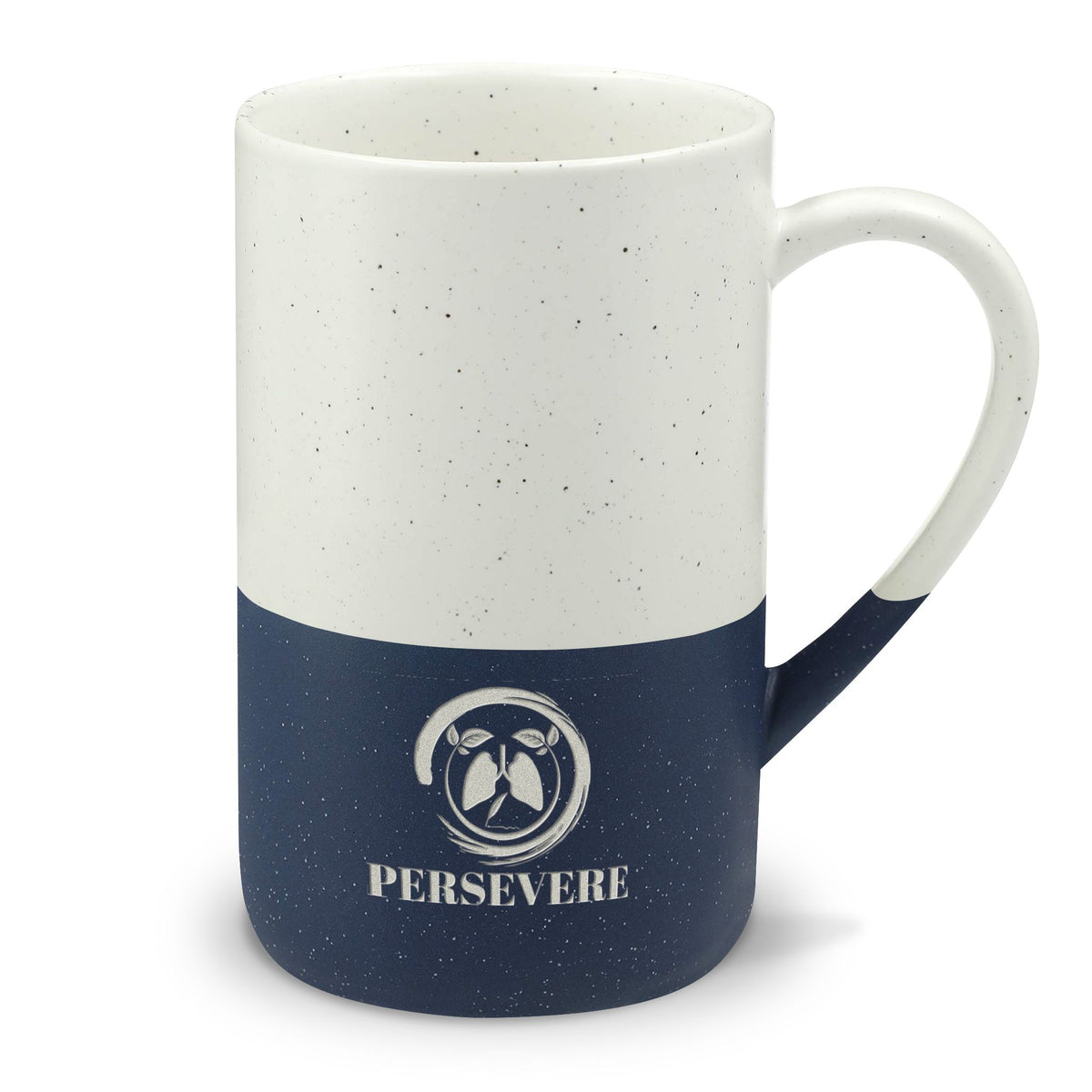 The Wellbeing Story Speckled Ceramic Mug 13oz — Two-Tone Engraved Coffee Cup