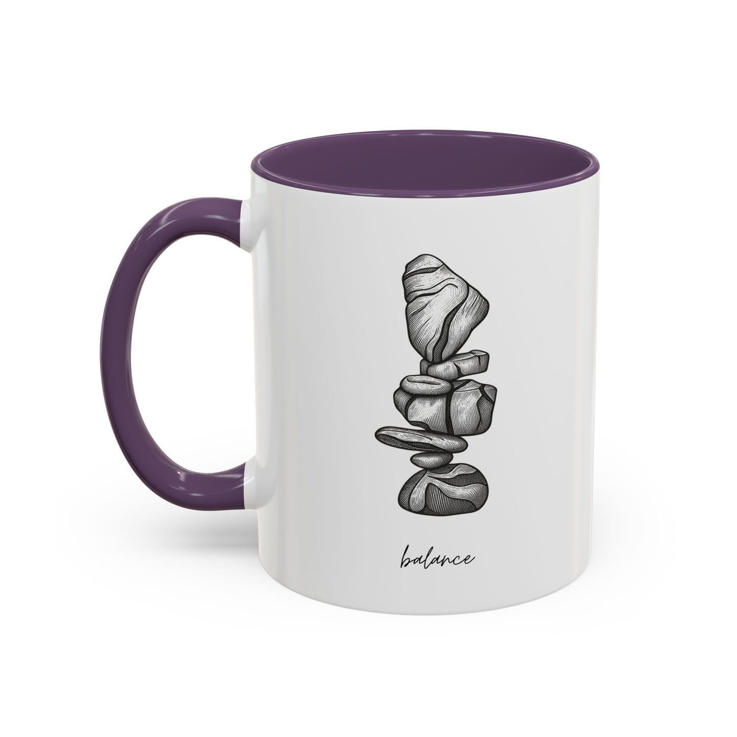 "Balance" Coffee Mug – Black Accent Classic Ceramic 11/15oz