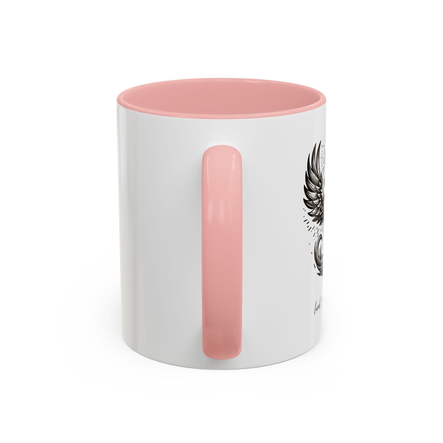 "Heal. Grow. Rise" Black Accent Coffee Mug with Phoenix Design — 11/15oz