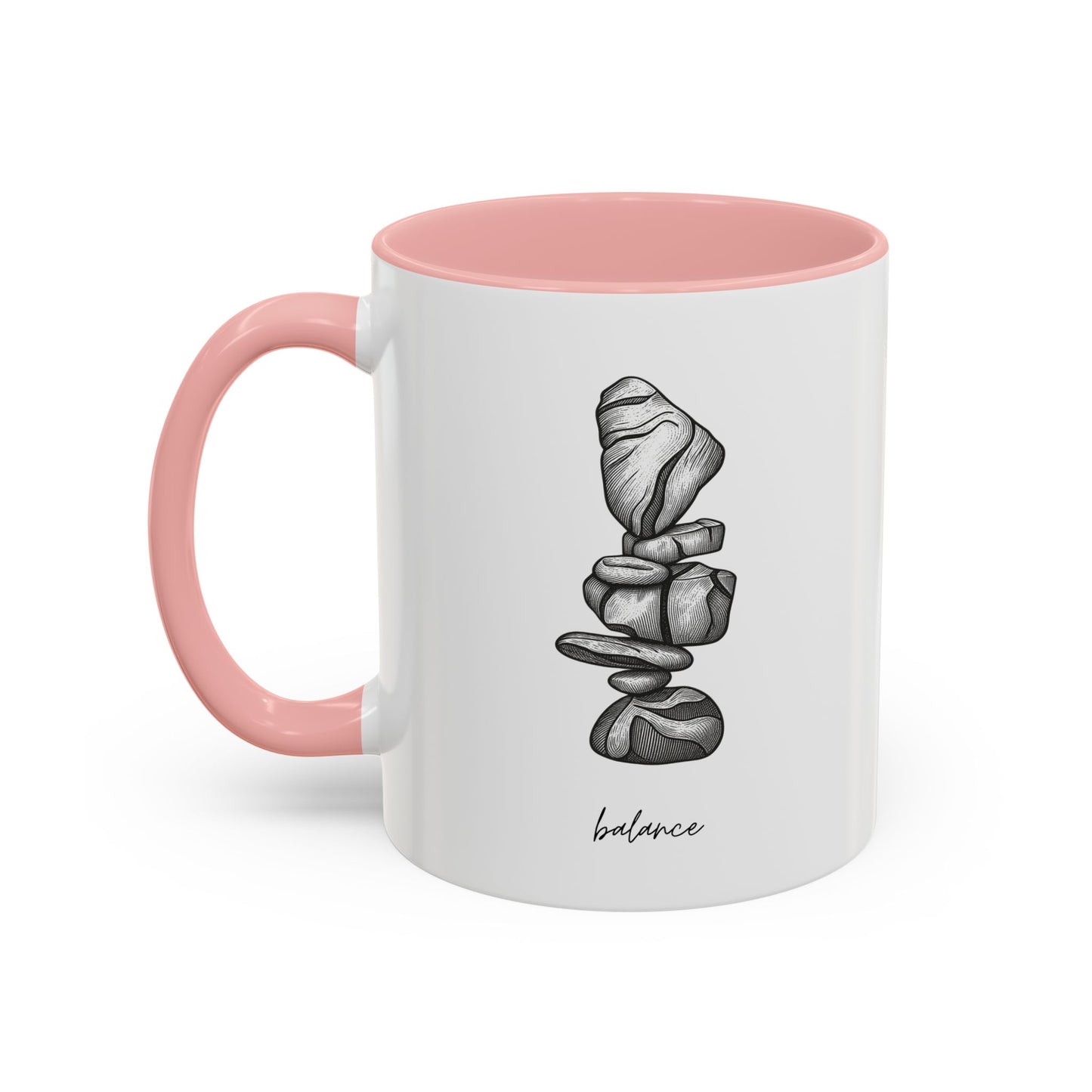 "Balance" Coffee Mug – Black Accent Classic Ceramic 11/15oz