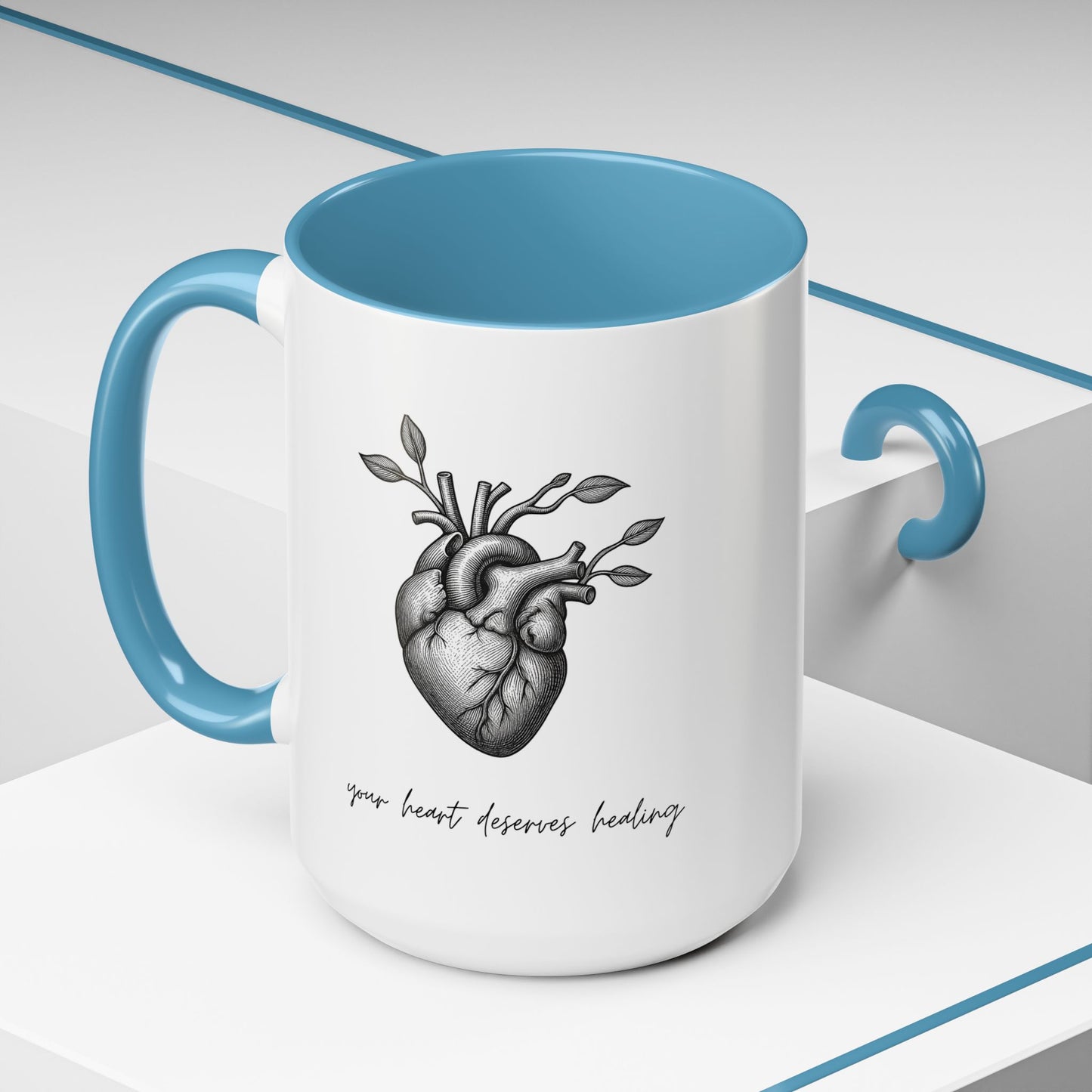 "Your Heart Deserves Healing" Accent Coffee Mug (11/15 oz)