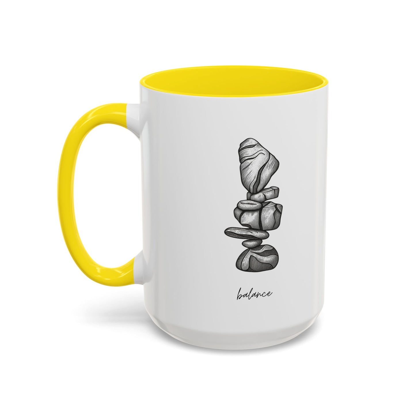 "Balance" Coffee Mug – Black Accent Classic Ceramic 11/15oz