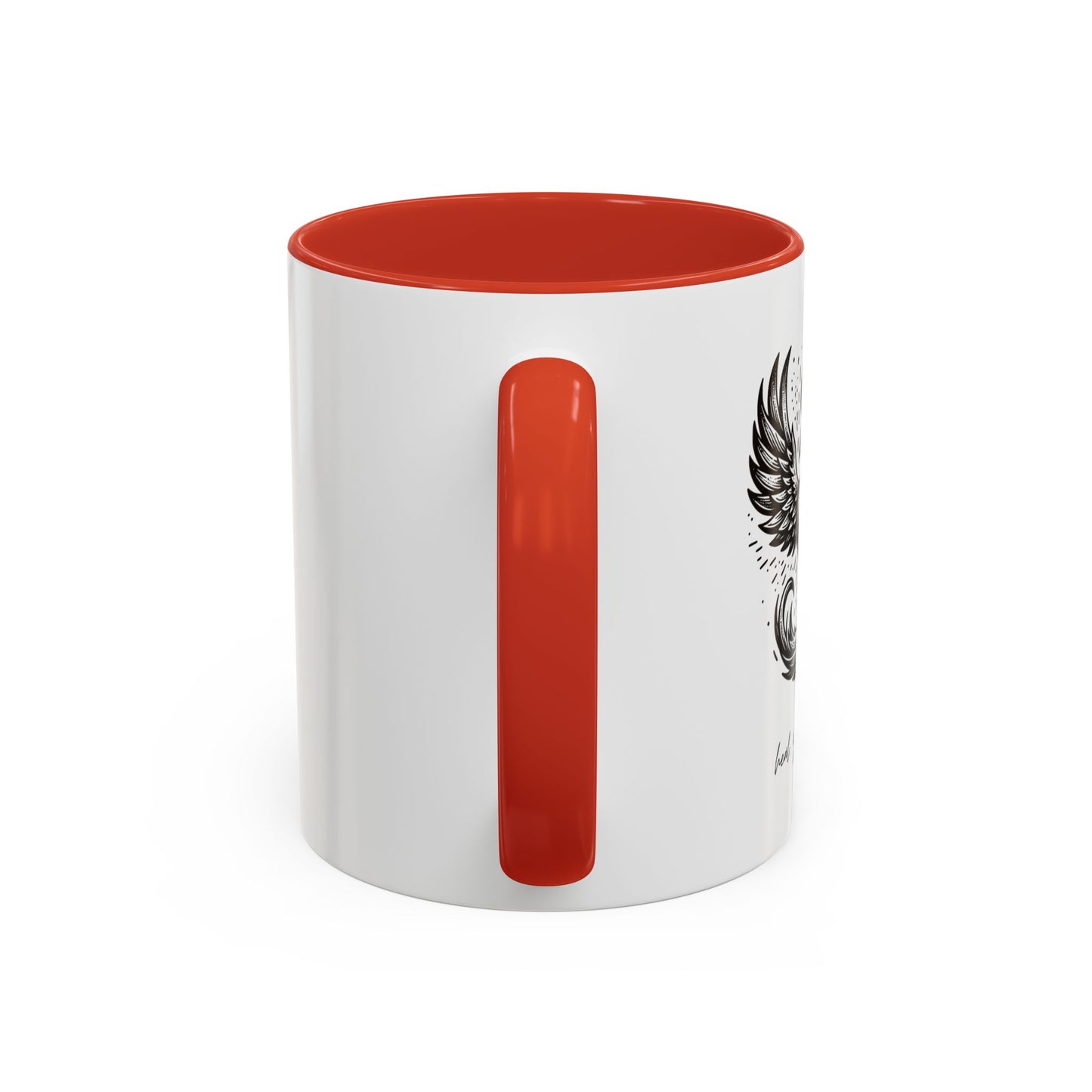 "Heal. Grow. Rise" Black Accent Coffee Mug with Phoenix Design — 11/15oz