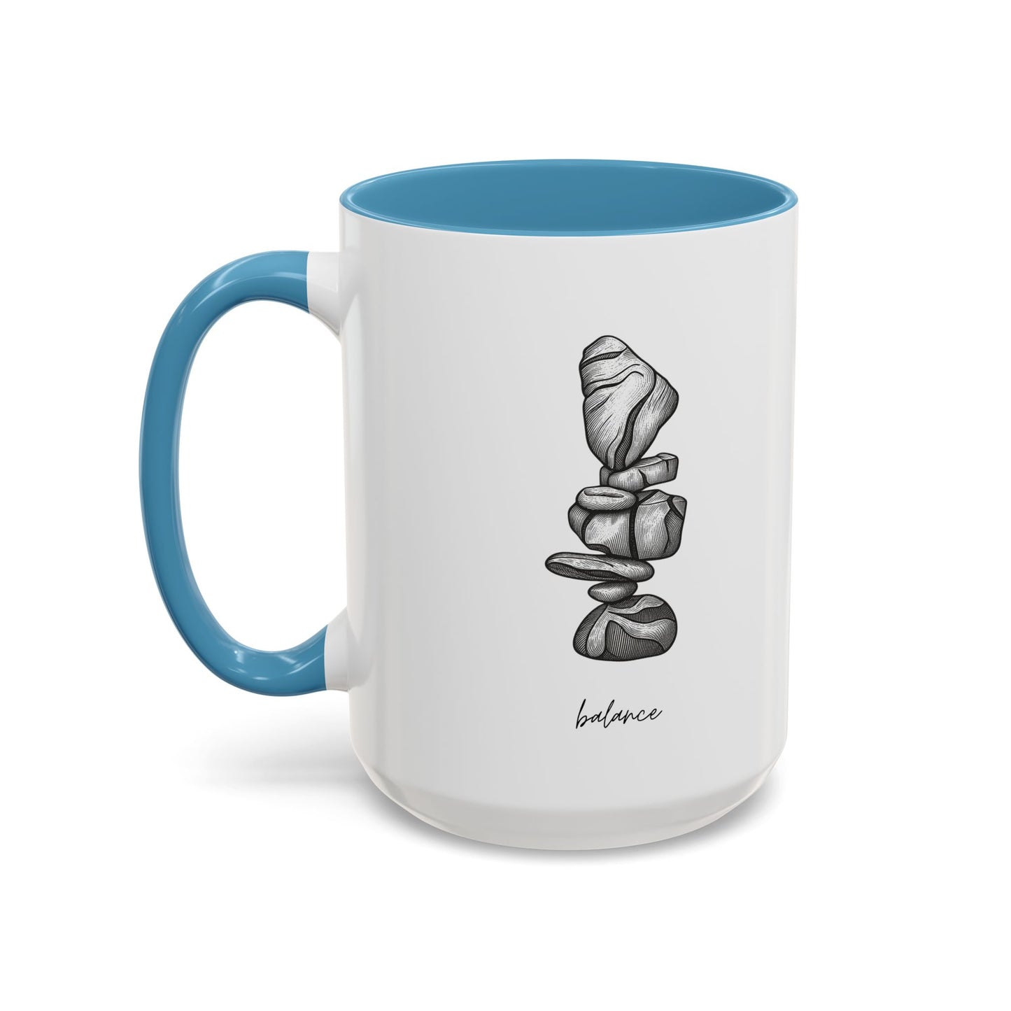 "Balance" Coffee Mug – Black Accent Classic Ceramic 11/15oz