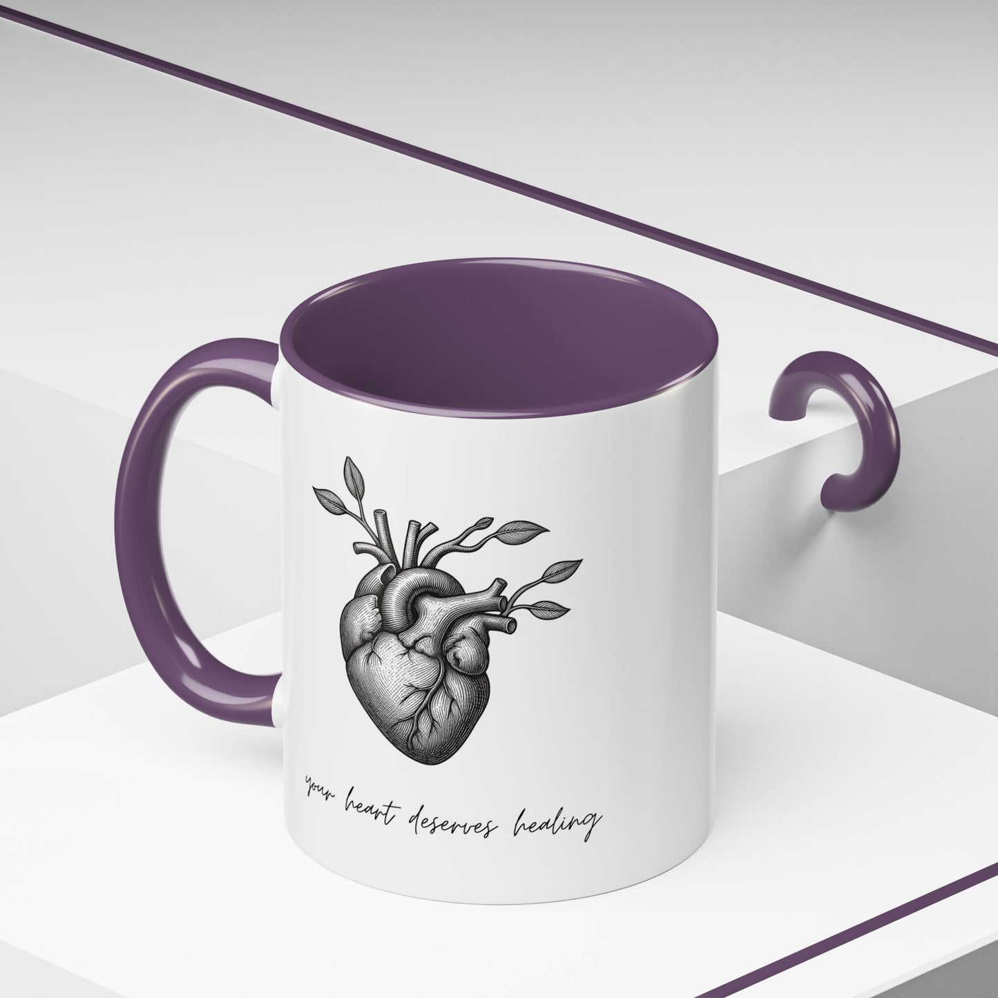 "Your Heart Deserves Healing" Accent Coffee Mug (11/15 oz)