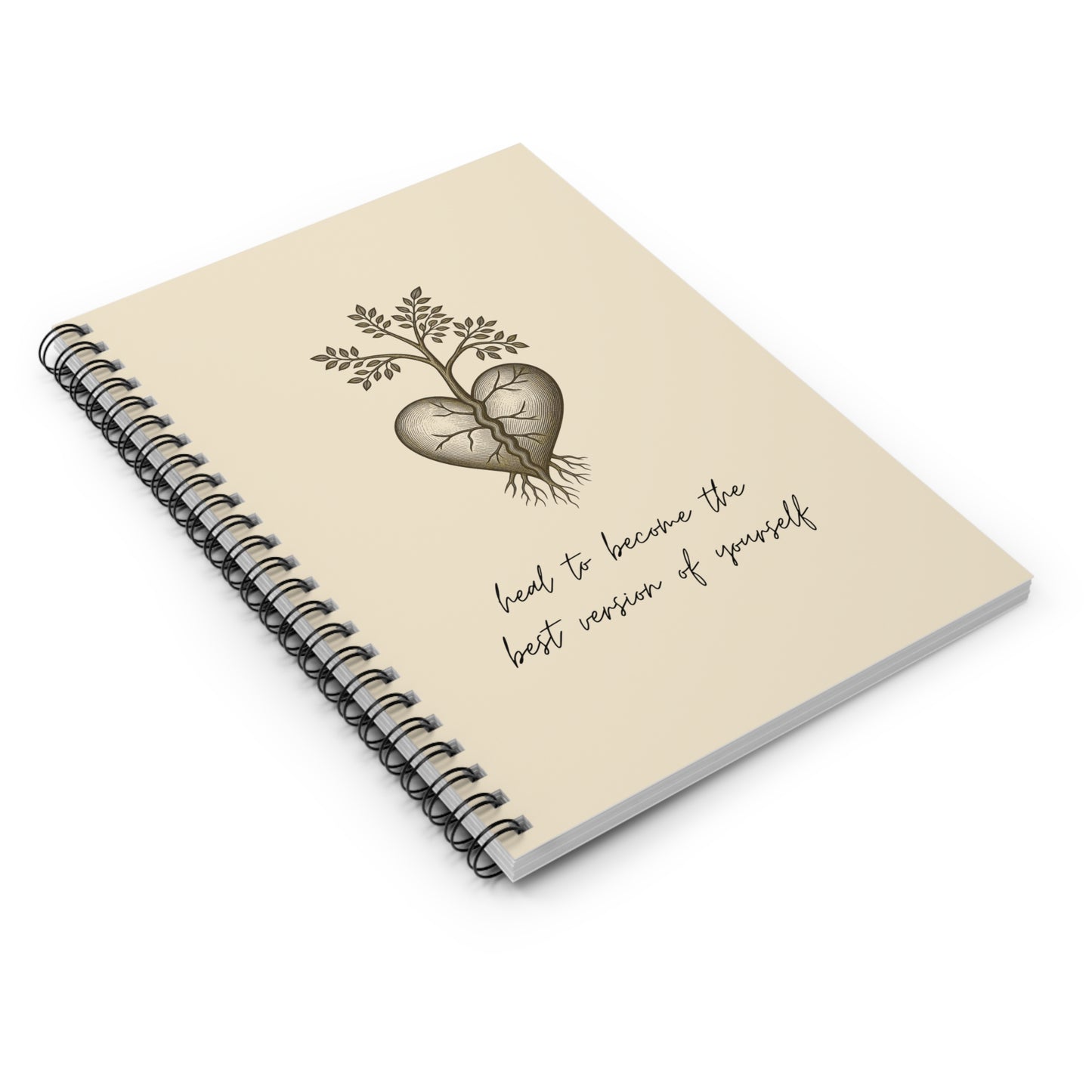 Healing Heart Spiral Notebook — "Heal to Become the Best Version of Yourself" Ruled Journal