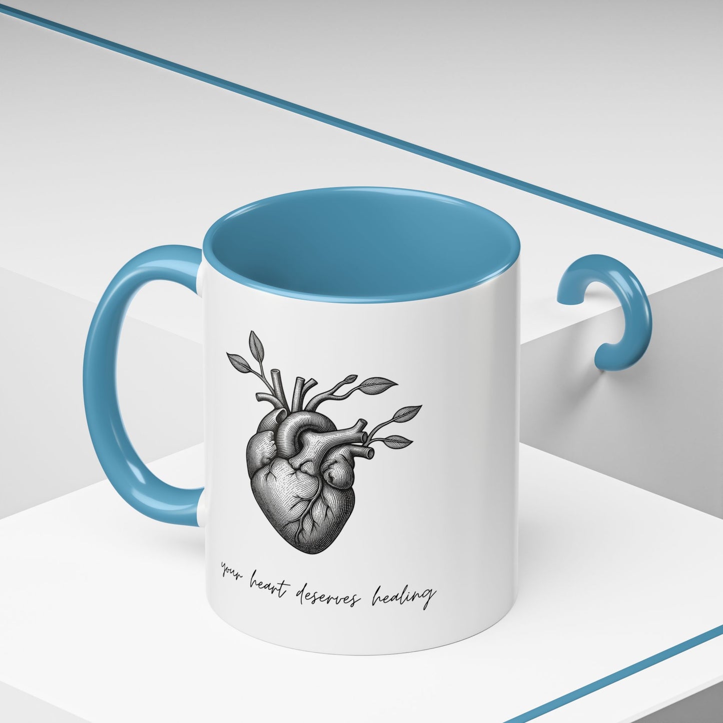 "Your Heart Deserves Healing" Accent Coffee Mug (11/15 oz)