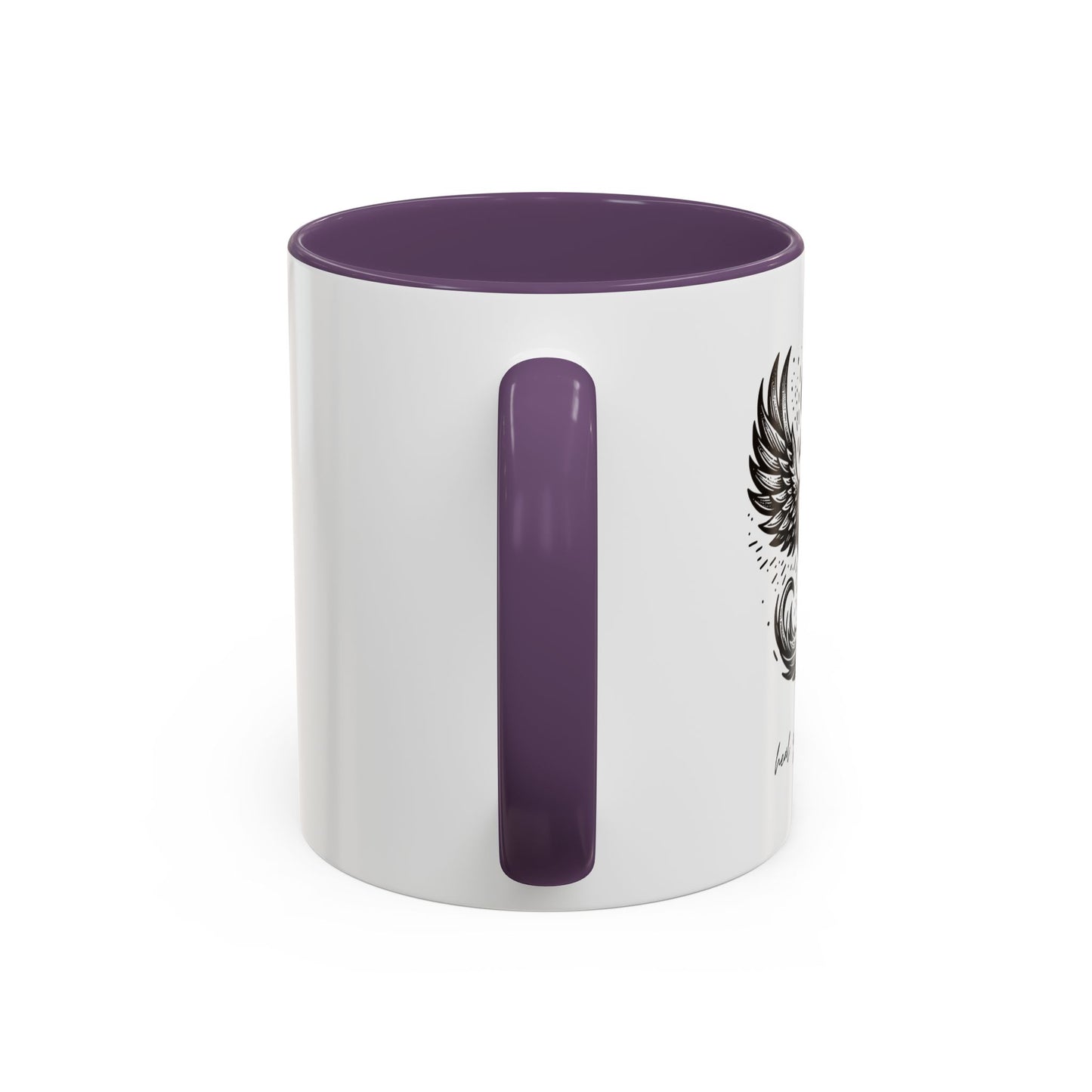 "Heal. Grow. Rise" Black Accent Coffee Mug with Phoenix Design — 11/15oz