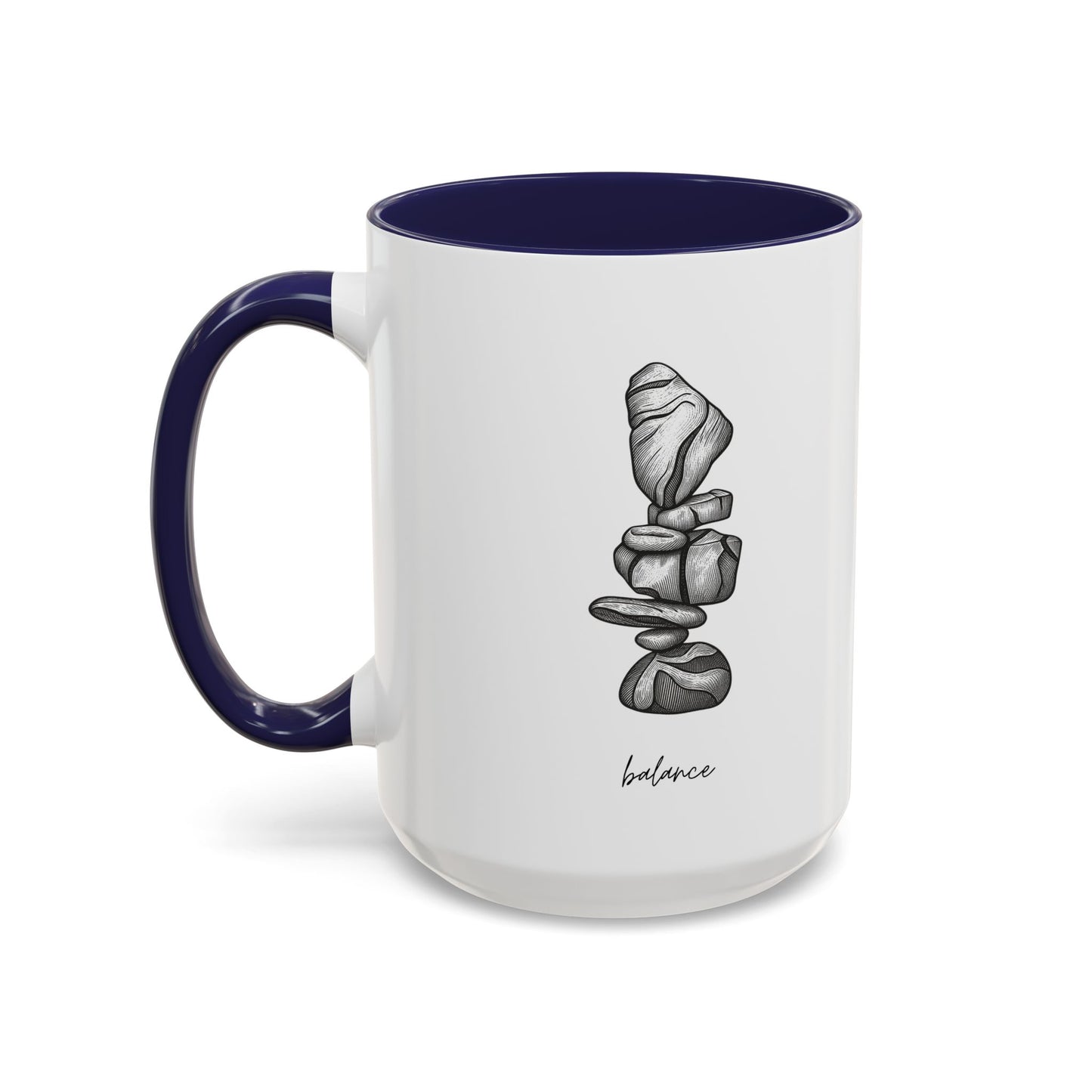 "Balance" Coffee Mug – Black Accent Classic Ceramic 11/15oz