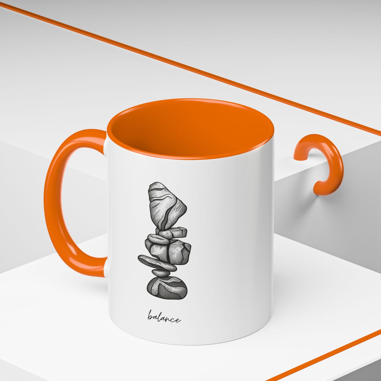 "Balance" Coffee Mug – Black Accent Classic Ceramic 11/15oz