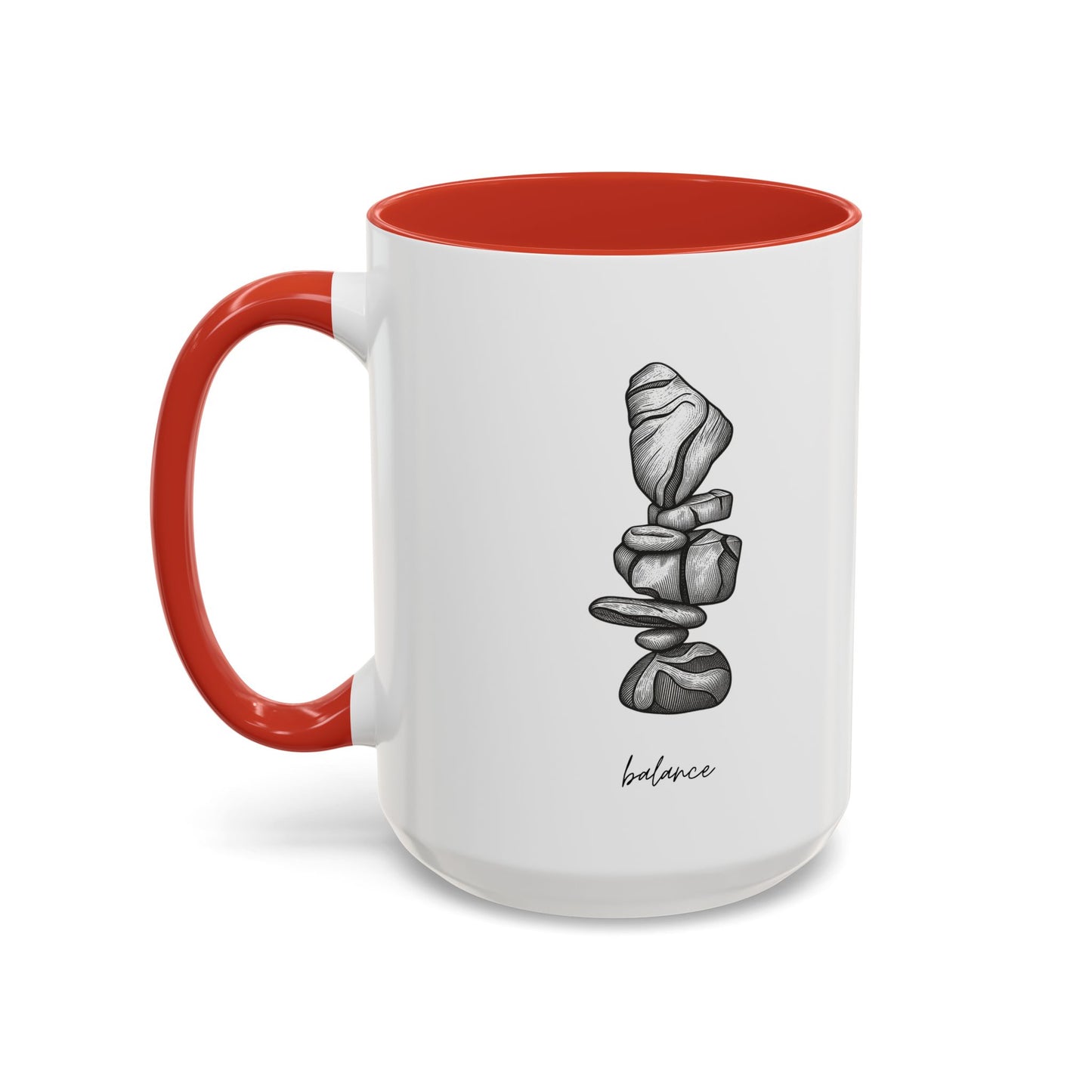 "Balance" Coffee Mug – Black Accent Classic Ceramic 11/15oz