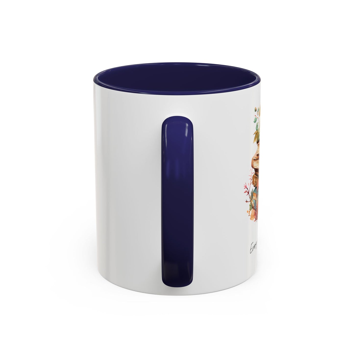 "Every Chapter Counts" Coffee Mug - Botanical Accent Black Interior & Handle