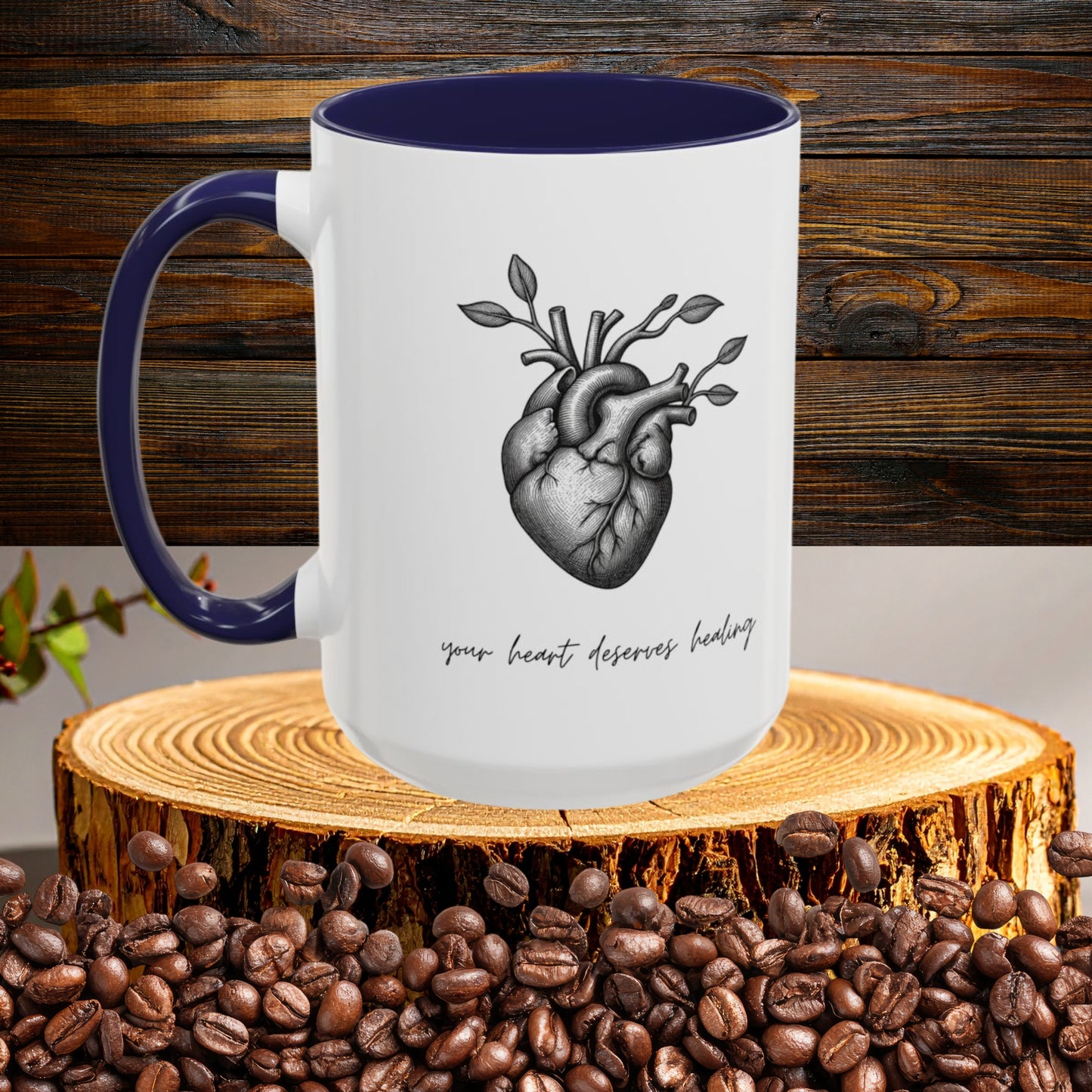 "Your Heart Deserves Healing" Accent Coffee Mug (11/15 oz)