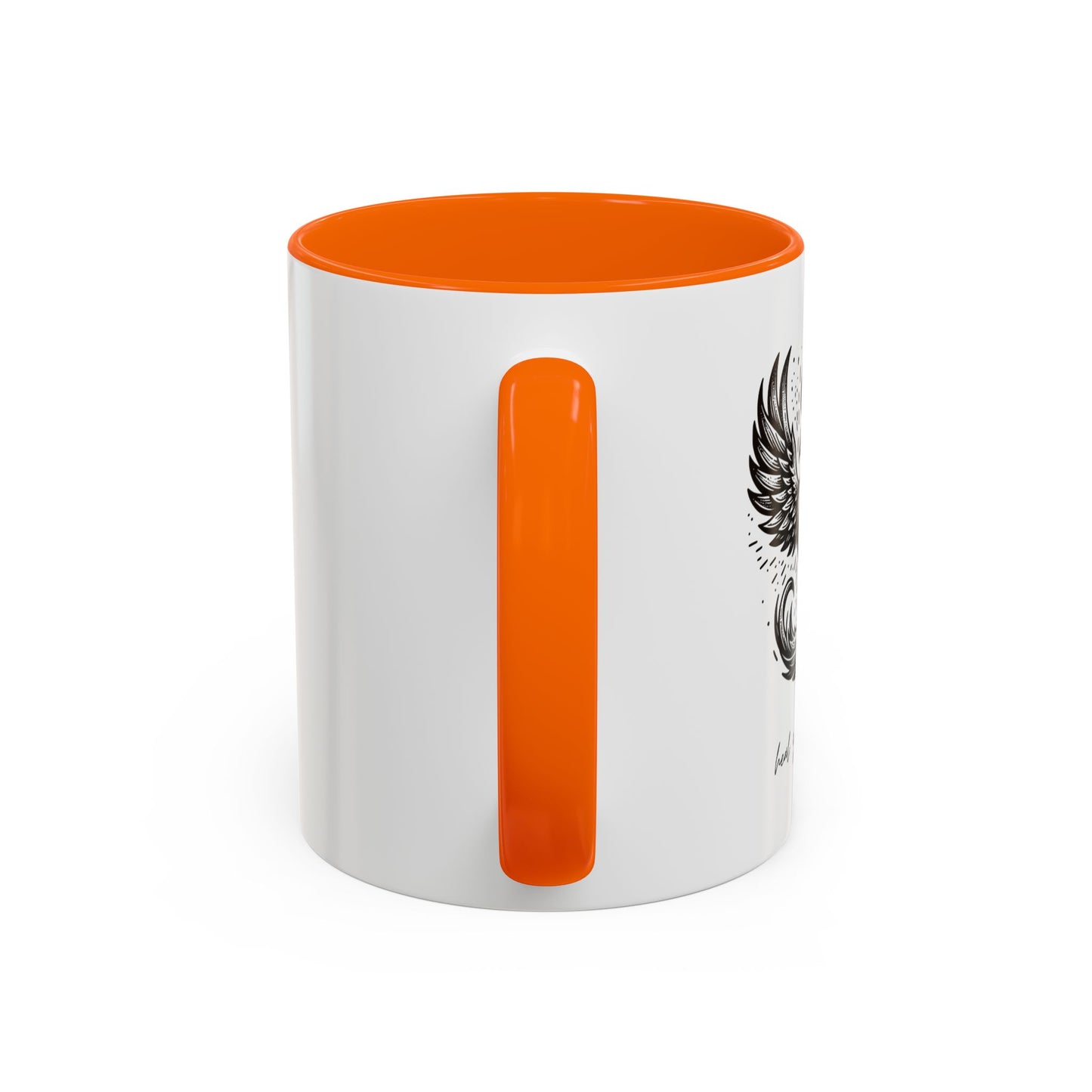 "Heal. Grow. Rise" Black Accent Coffee Mug with Phoenix Design — 11/15oz