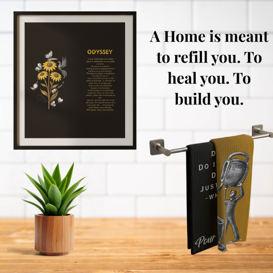 “The Spirit of Perseverance” Microfiber Tea Towel — Inspirational Kitchen Towel with Motivational Quote (Pour Into You)