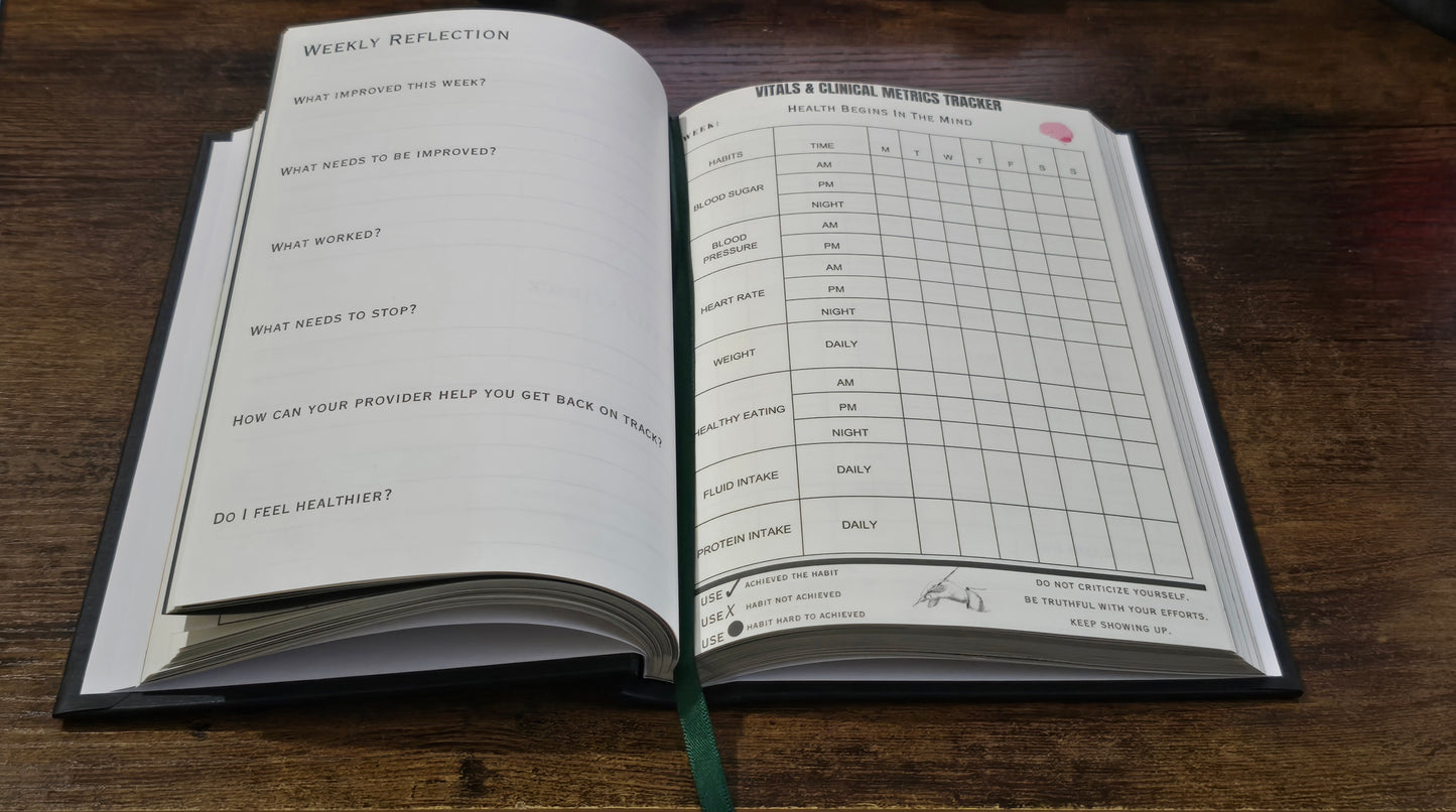 6-Month Chronic Illness Journal & Health Habit Tracker (Bespoke Clothbound Foil Edition)