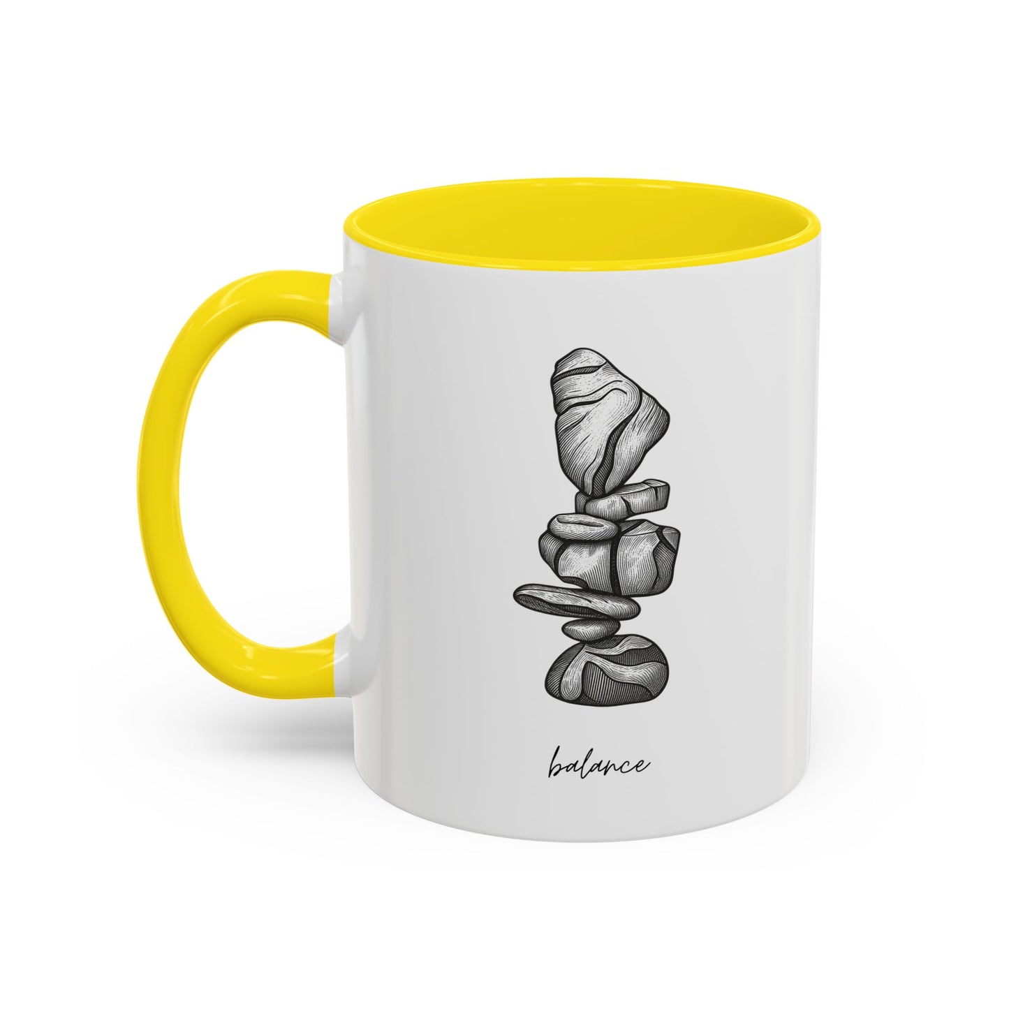 "Balance" Coffee Mug – Black Accent Classic Ceramic 11/15oz