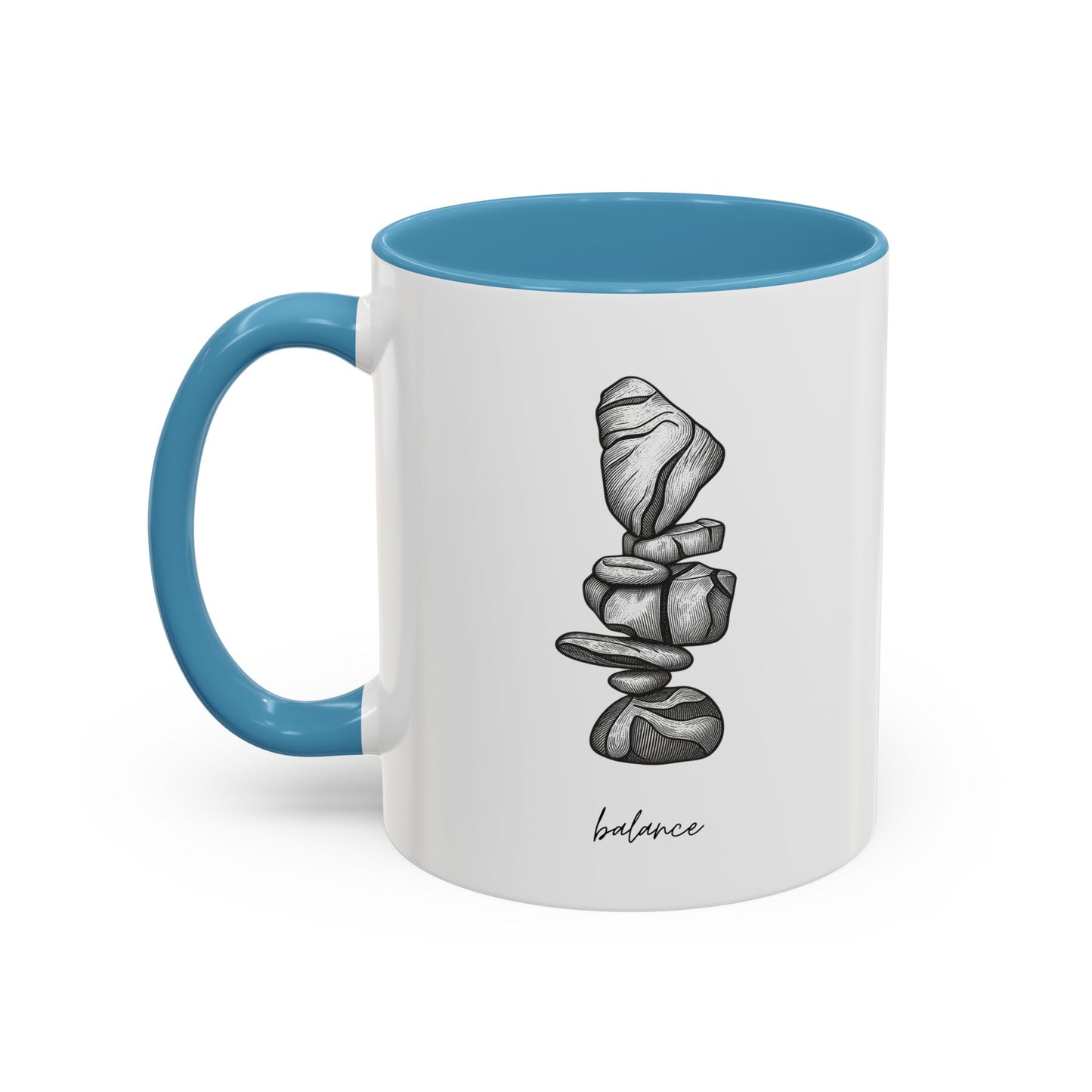 "Balance" Coffee Mug – Black Accent Classic Ceramic 11/15oz