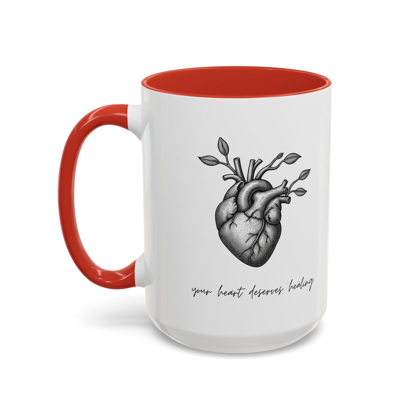 "Your Heart Deserves Healing" Accent Coffee Mug (11/15 oz)