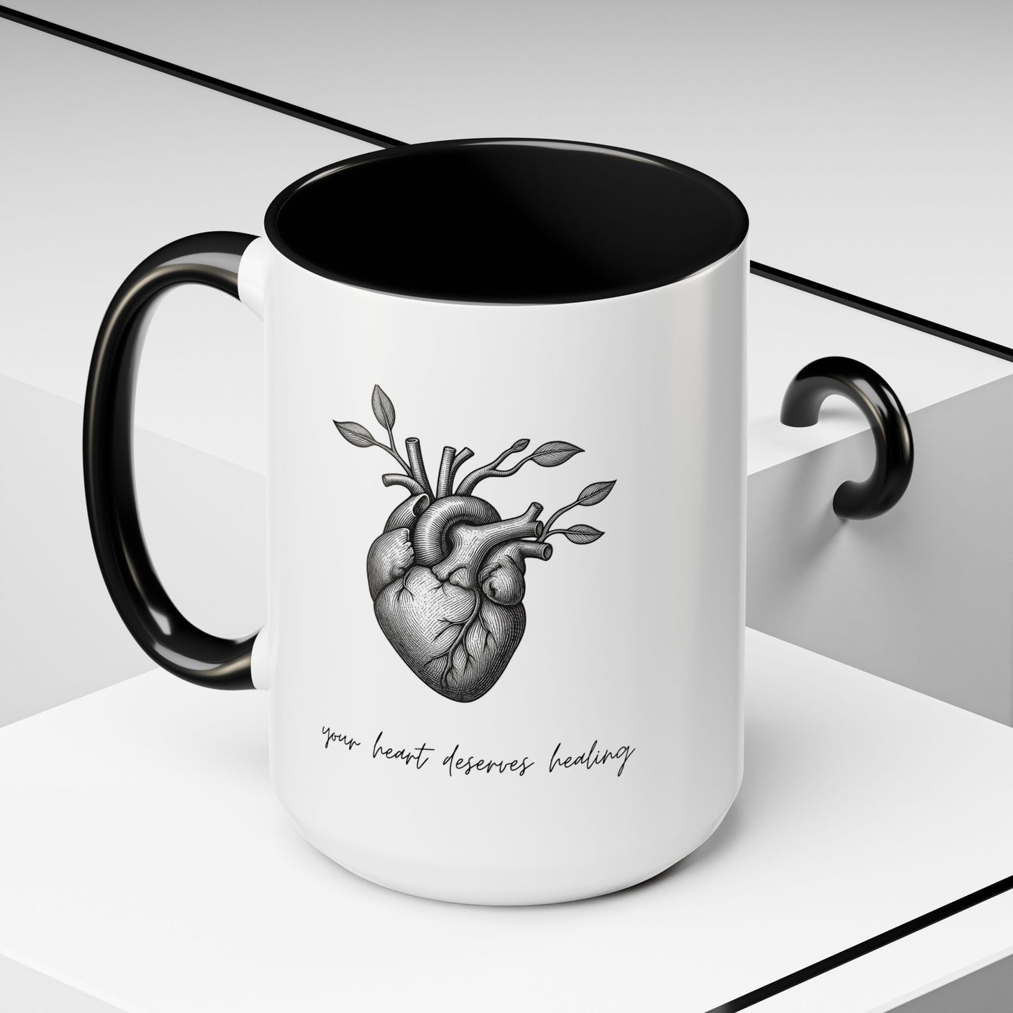 "Your Heart Deserves Healing" Accent Coffee Mug (11/15 oz)