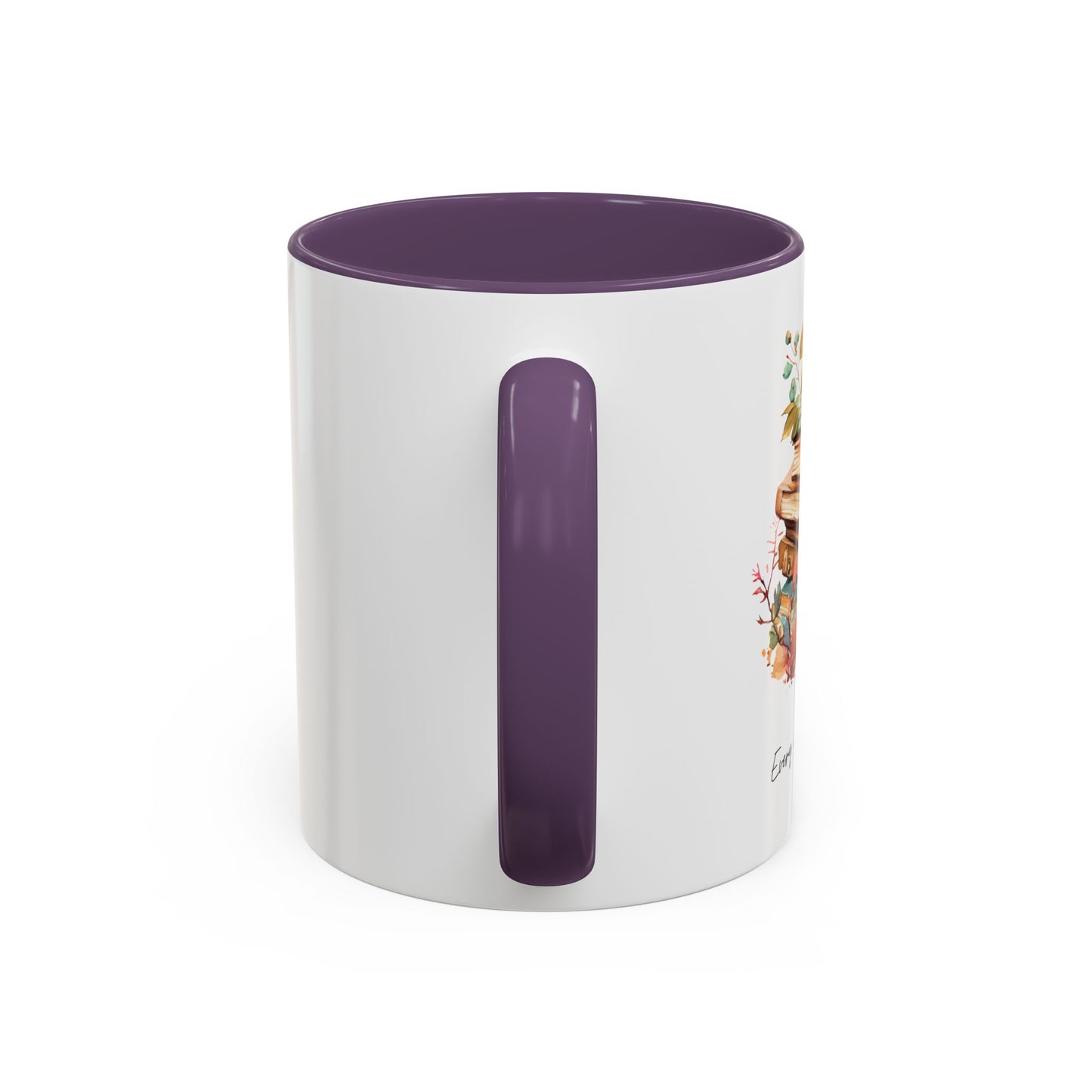 "Every Chapter Counts" Coffee Mug - Botanical Accent Black Interior & Handle