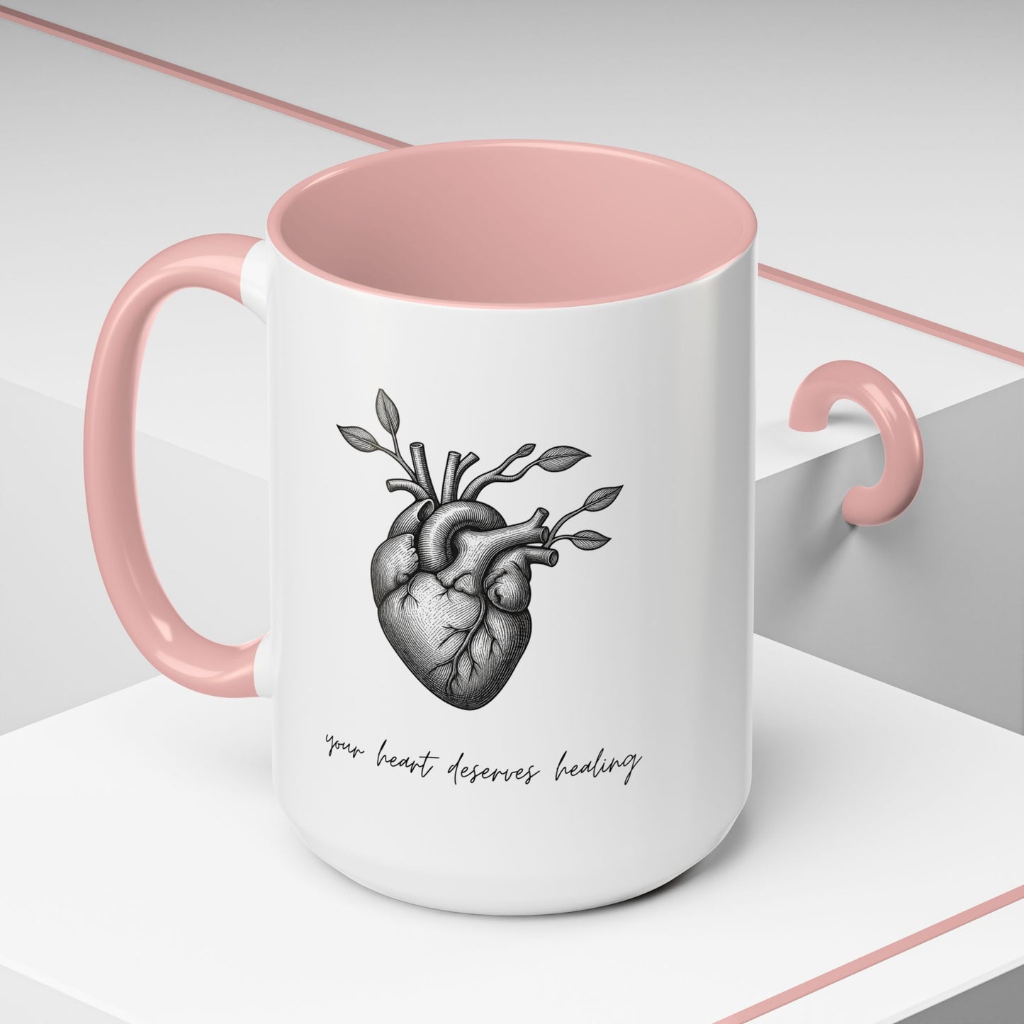 "Your Heart Deserves Healing" Accent Coffee Mug (11/15 oz)