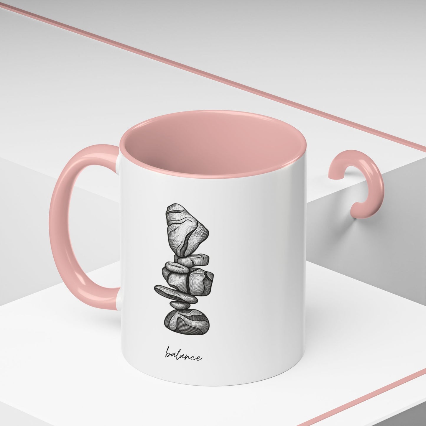 "Balance" Coffee Mug – Black Accent Classic Ceramic 11/15oz