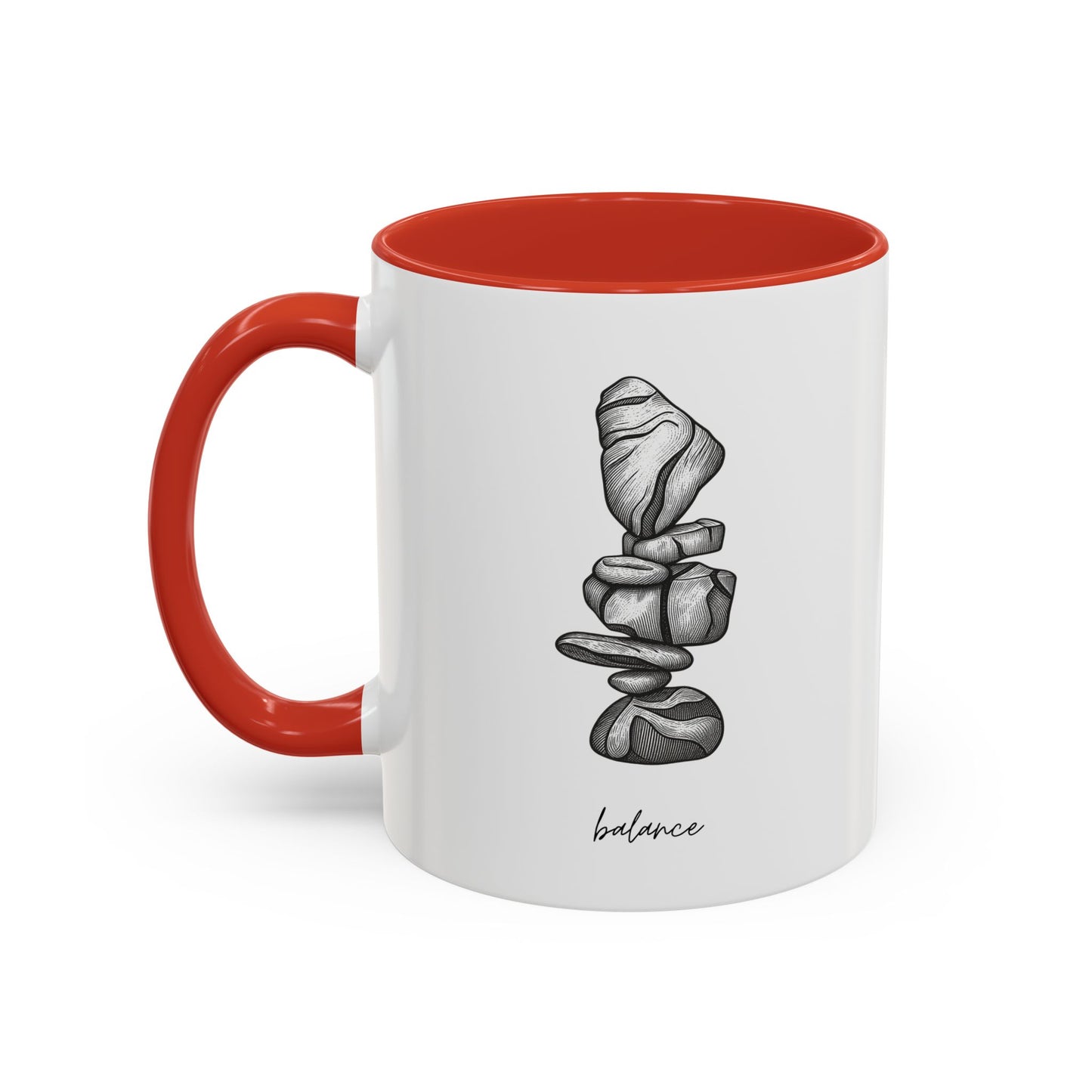 "Balance" Coffee Mug – Black Accent Classic Ceramic 11/15oz