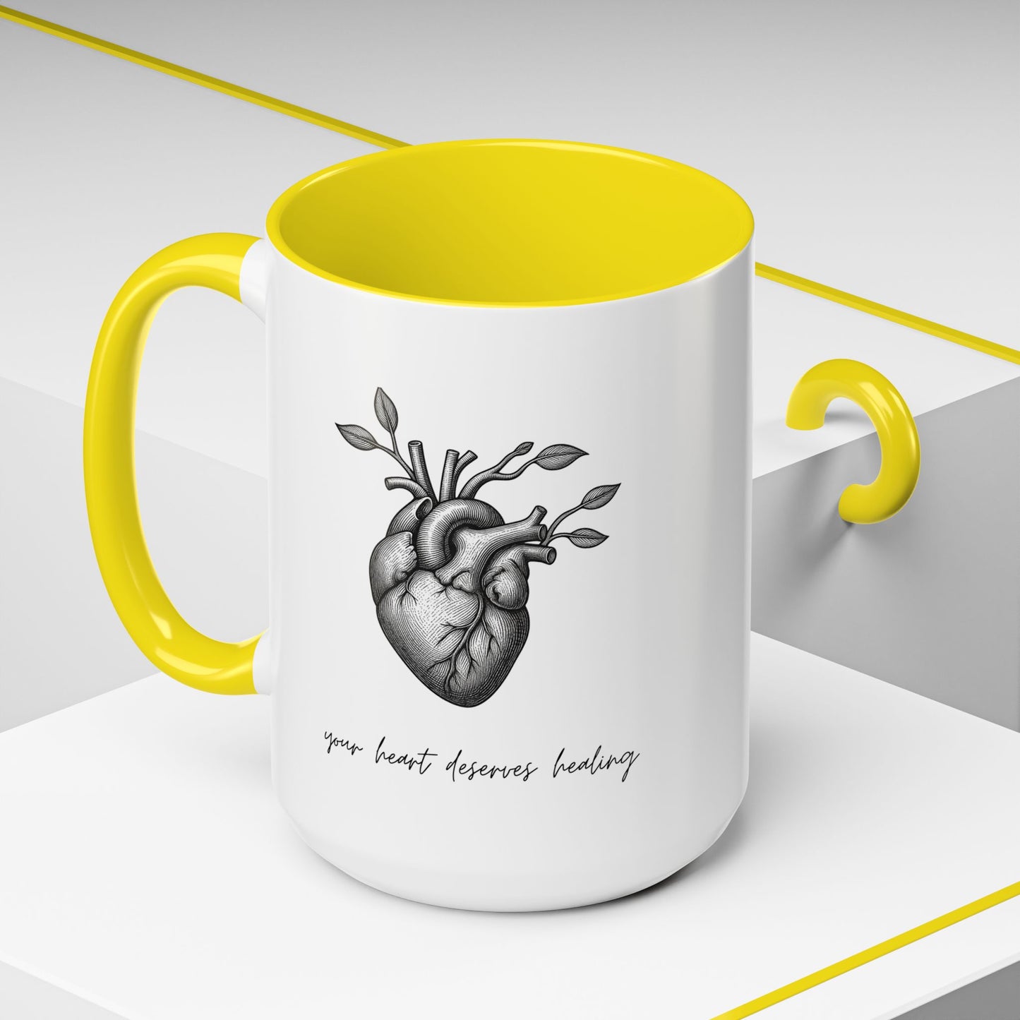 "Your Heart Deserves Healing" Accent Coffee Mug (11/15 oz)