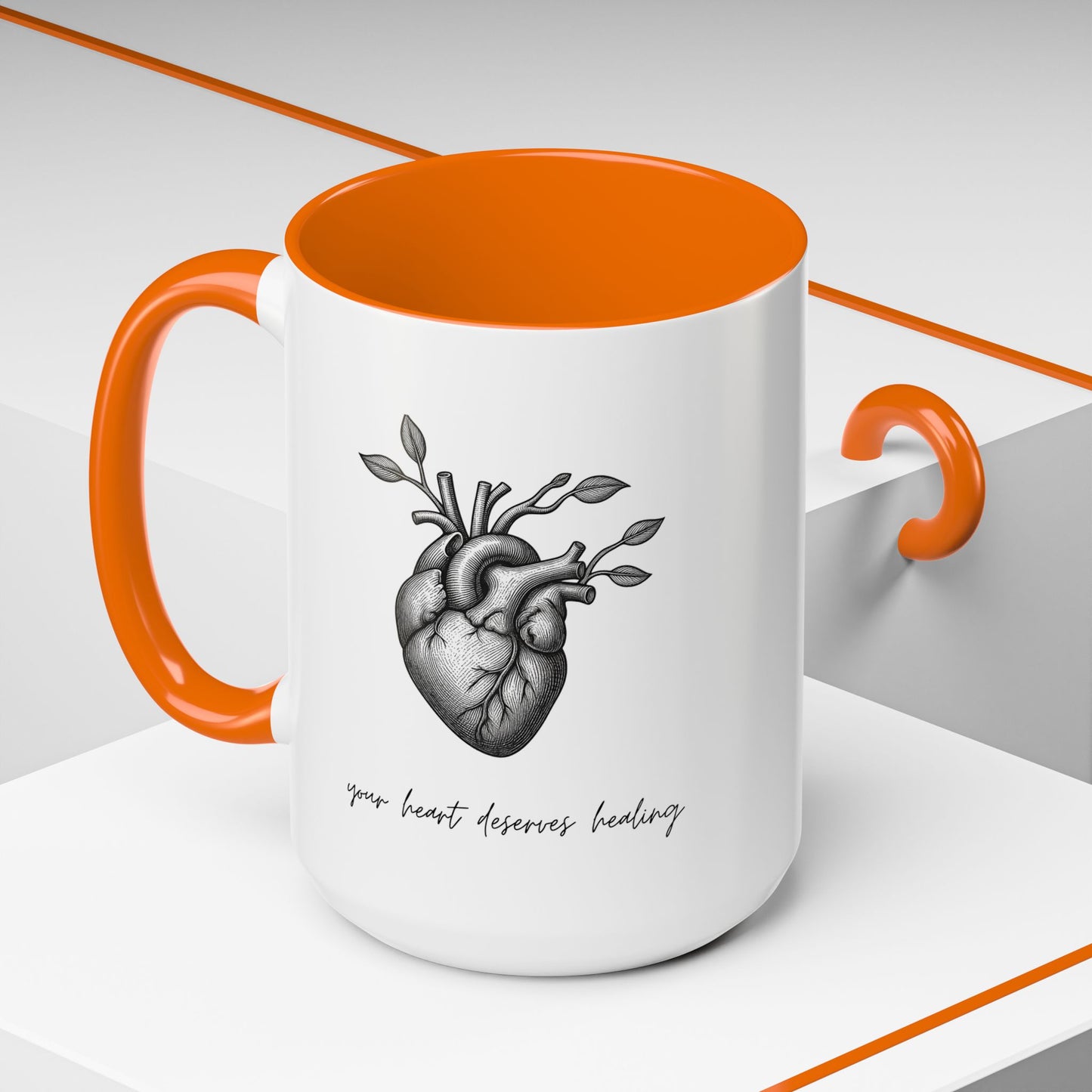 "Your Heart Deserves Healing" Accent Coffee Mug (11/15 oz)