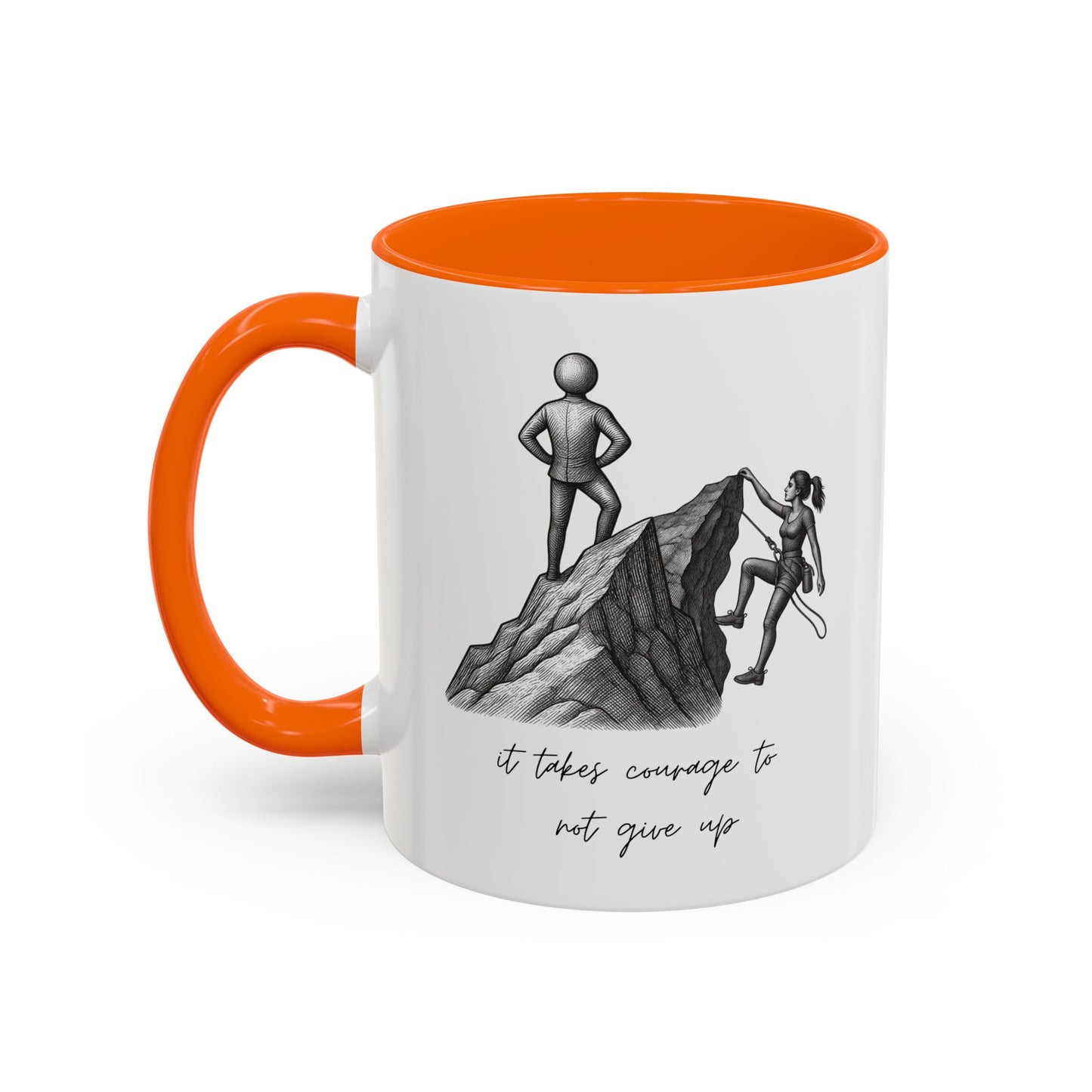 "It Takes Courage To Not Give Up" Coffee Mug – Minimalist Accent Mug (11/15oz)