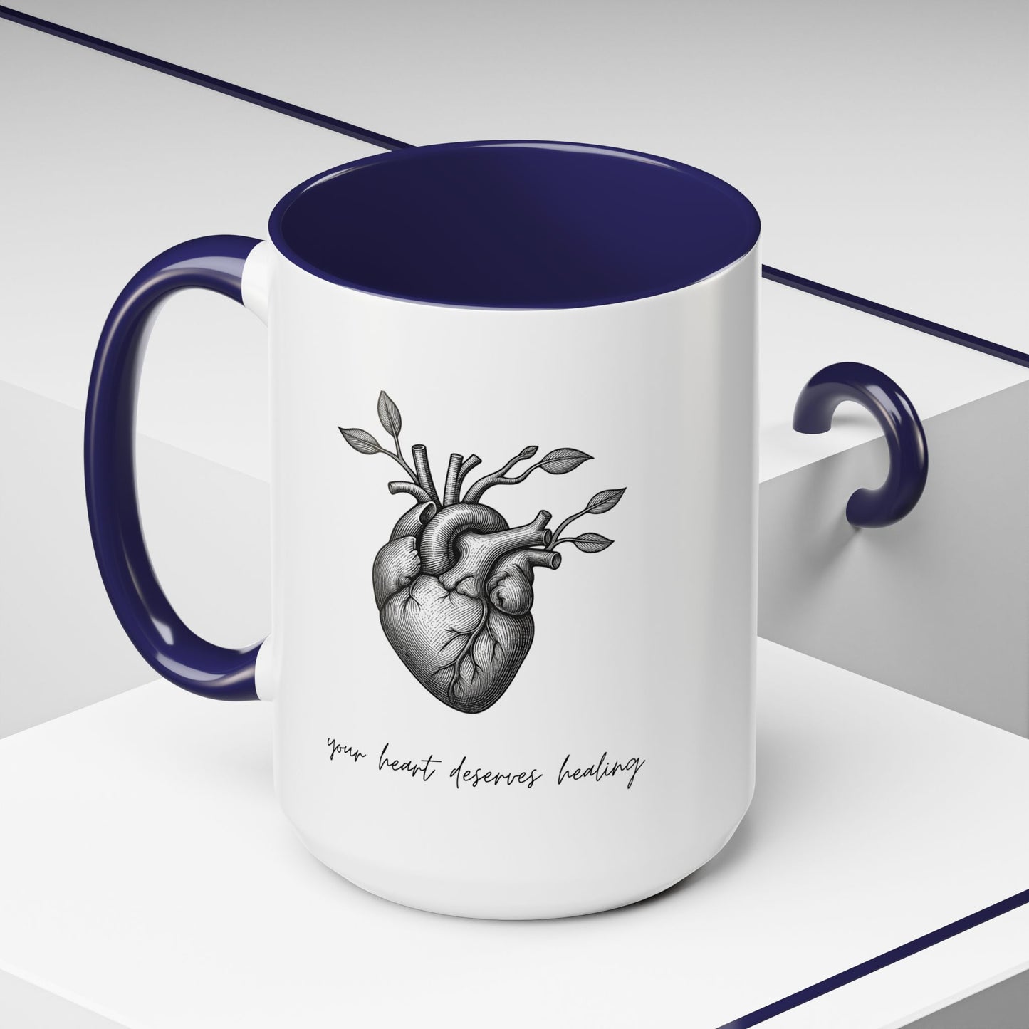 "Your Heart Deserves Healing" Accent Coffee Mug (11/15 oz)