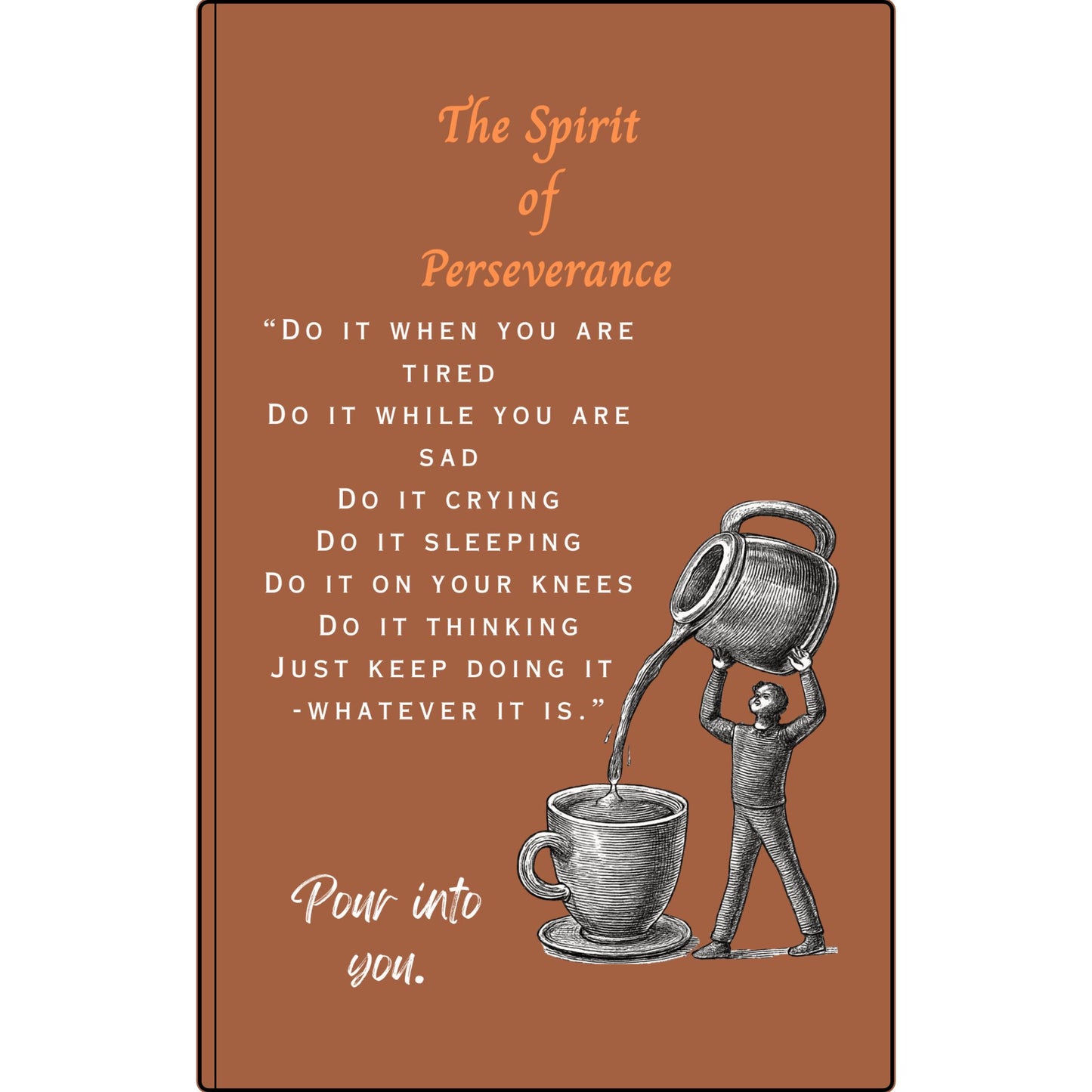 The Spirit of Perseverance Vegan Leather Journal — "The Spirit of Perseverance" Engraved Motivational Notebook