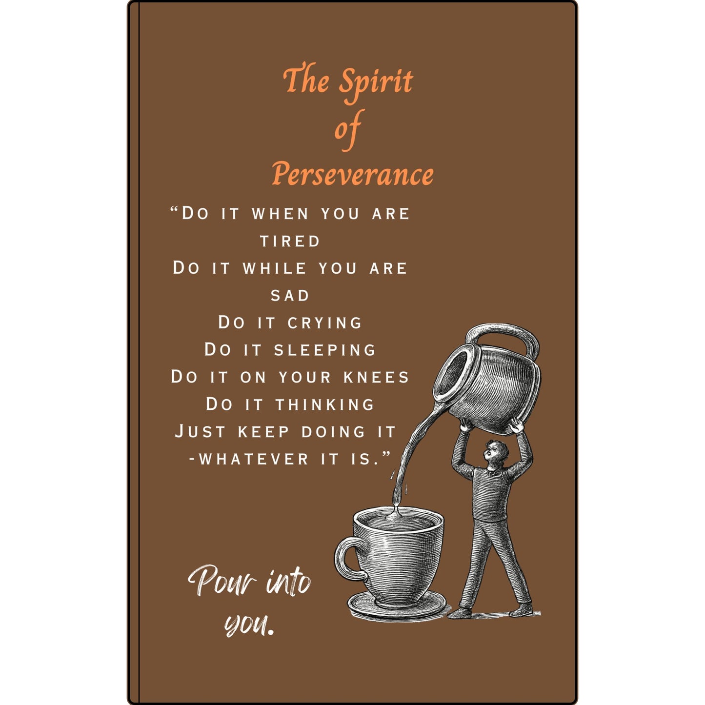 The Spirit of Perseverance Vegan Leather Journal — "The Spirit of Perseverance" Engraved Motivational Notebook