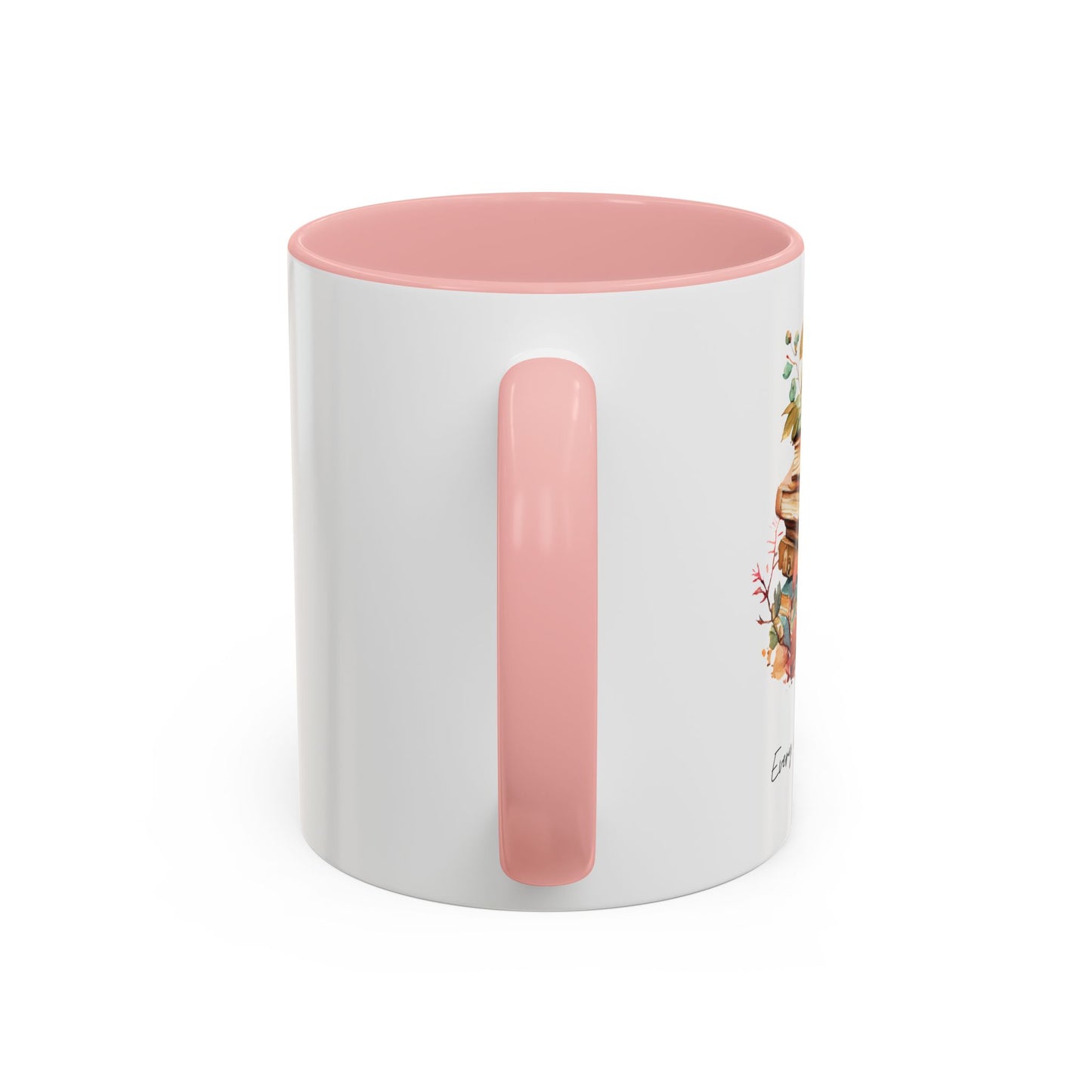 "Every Chapter Counts" Coffee Mug - Botanical Accent Black Interior & Handle