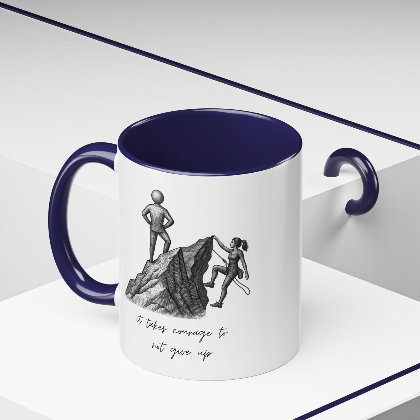 "It Takes Courage To Not Give Up" Coffee Mug – Minimalist Accent Mug (11/15oz)