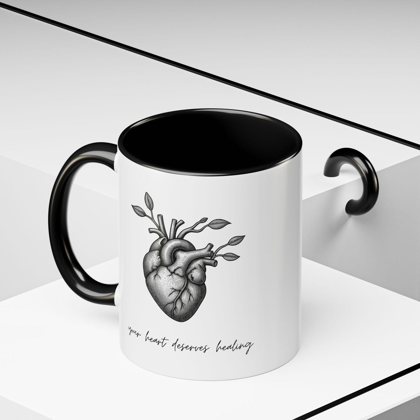 "Your Heart Deserves Healing" Accent Coffee Mug (11/15 oz)