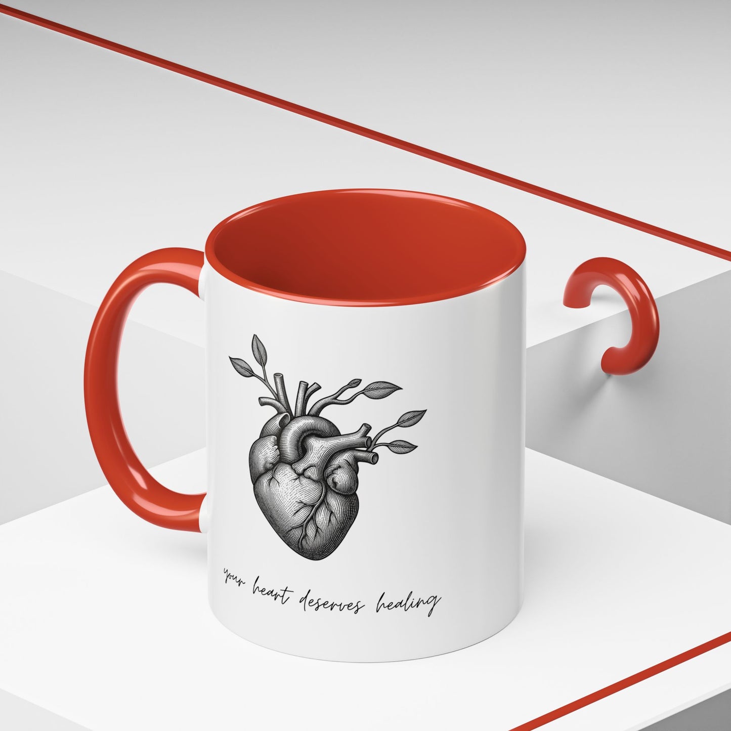 "Your Heart Deserves Healing" Accent Coffee Mug (11/15 oz)