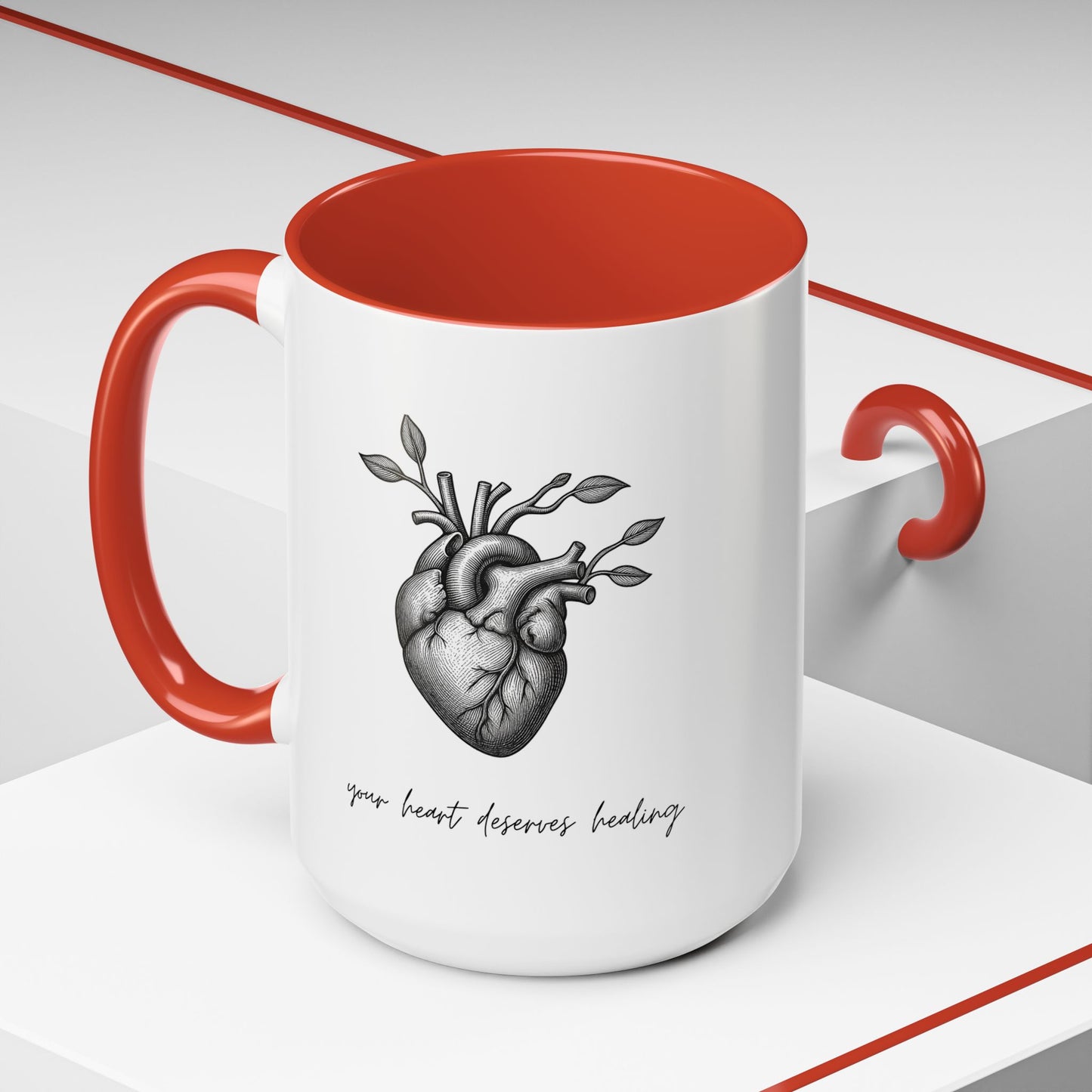 "Your Heart Deserves Healing" Accent Coffee Mug (11/15 oz)