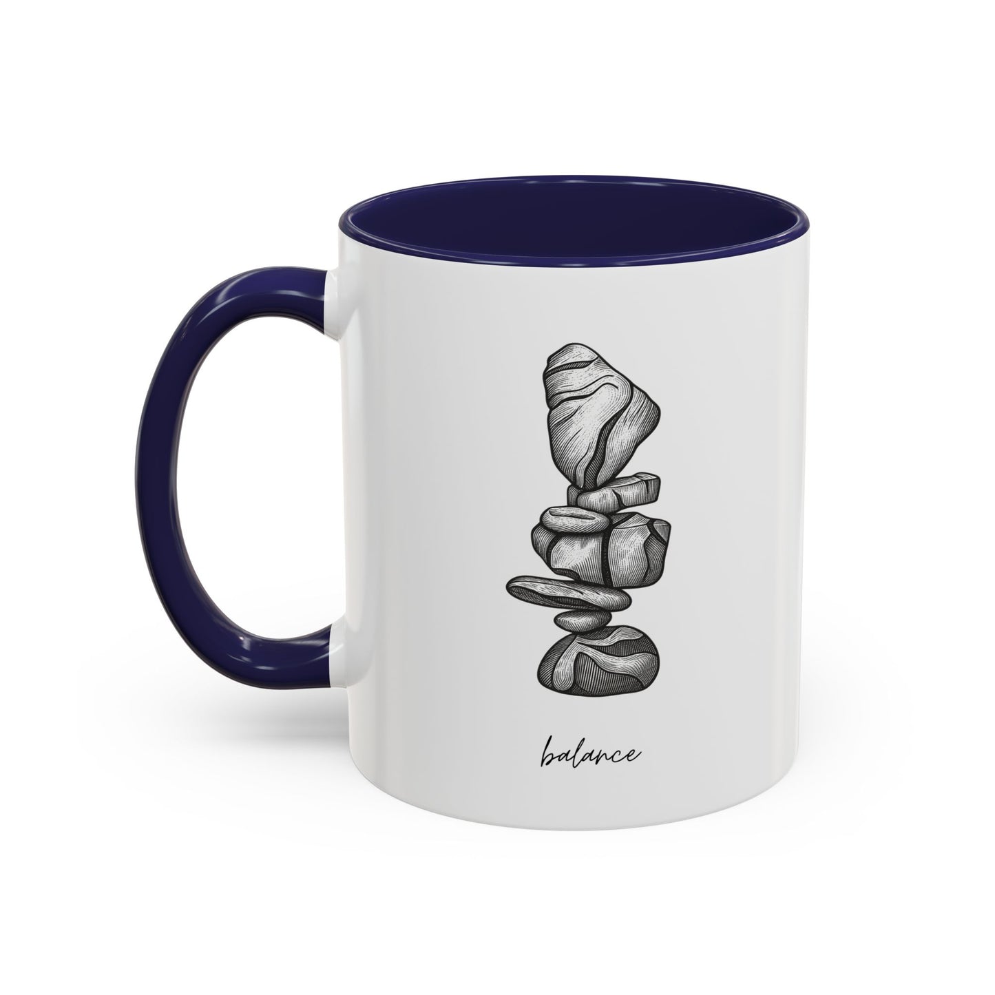 "Balance" Coffee Mug – Black Accent Classic Ceramic 11/15oz