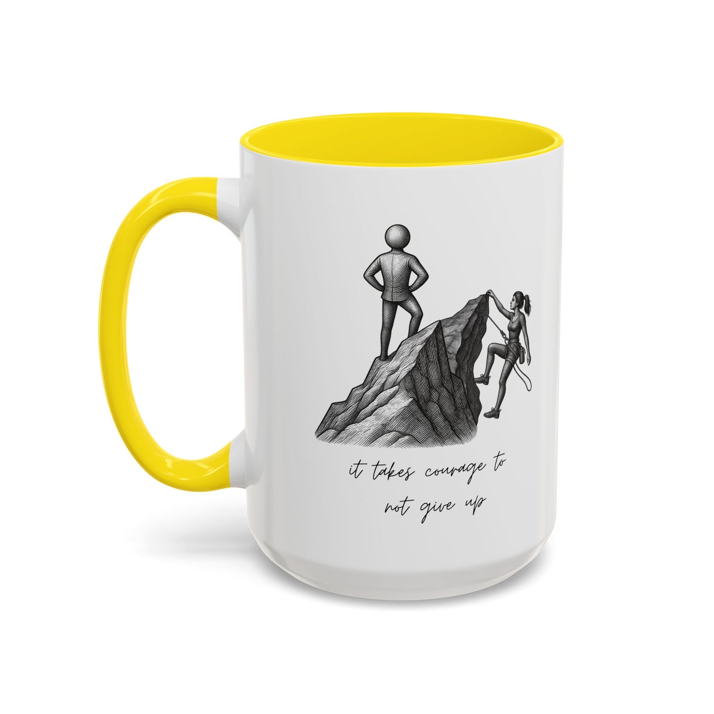 "It Takes Courage To Not Give Up" Coffee Mug – Minimalist Accent Mug (11/15oz)